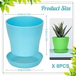 Cute 8 Pc Plastic Flower Pots - 3.8" Succulent & Herb Planters for Indoor Nursery