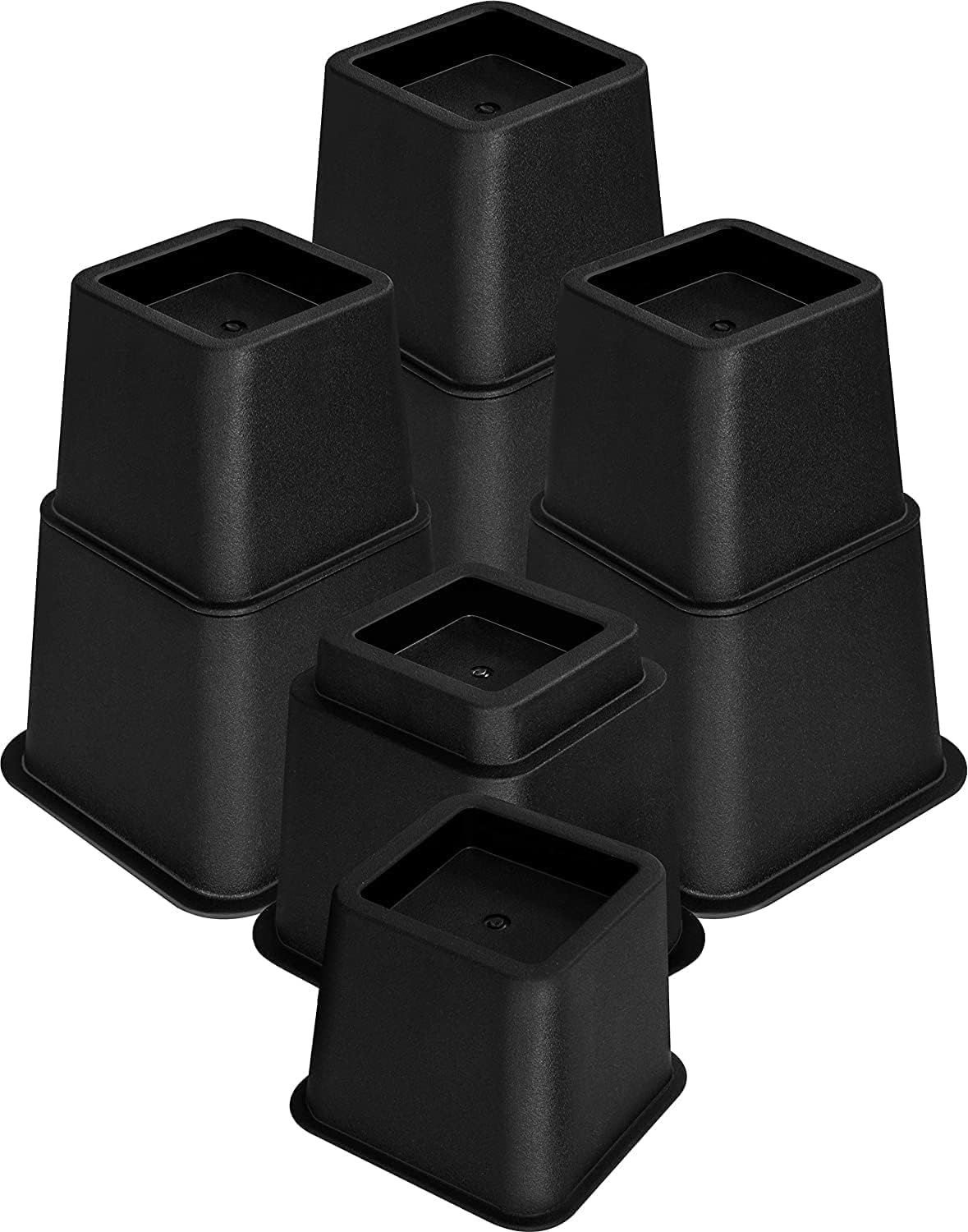 Utopia Bedding Black 72 Piece Premium Adjustable Furniture Risers (36 High & 36 Short) - Heavy Duty Riser With Strong Space Saving - Bed Riser, Table, Chair Or Sofa Riser (3, 5 Or 8 Inch)
