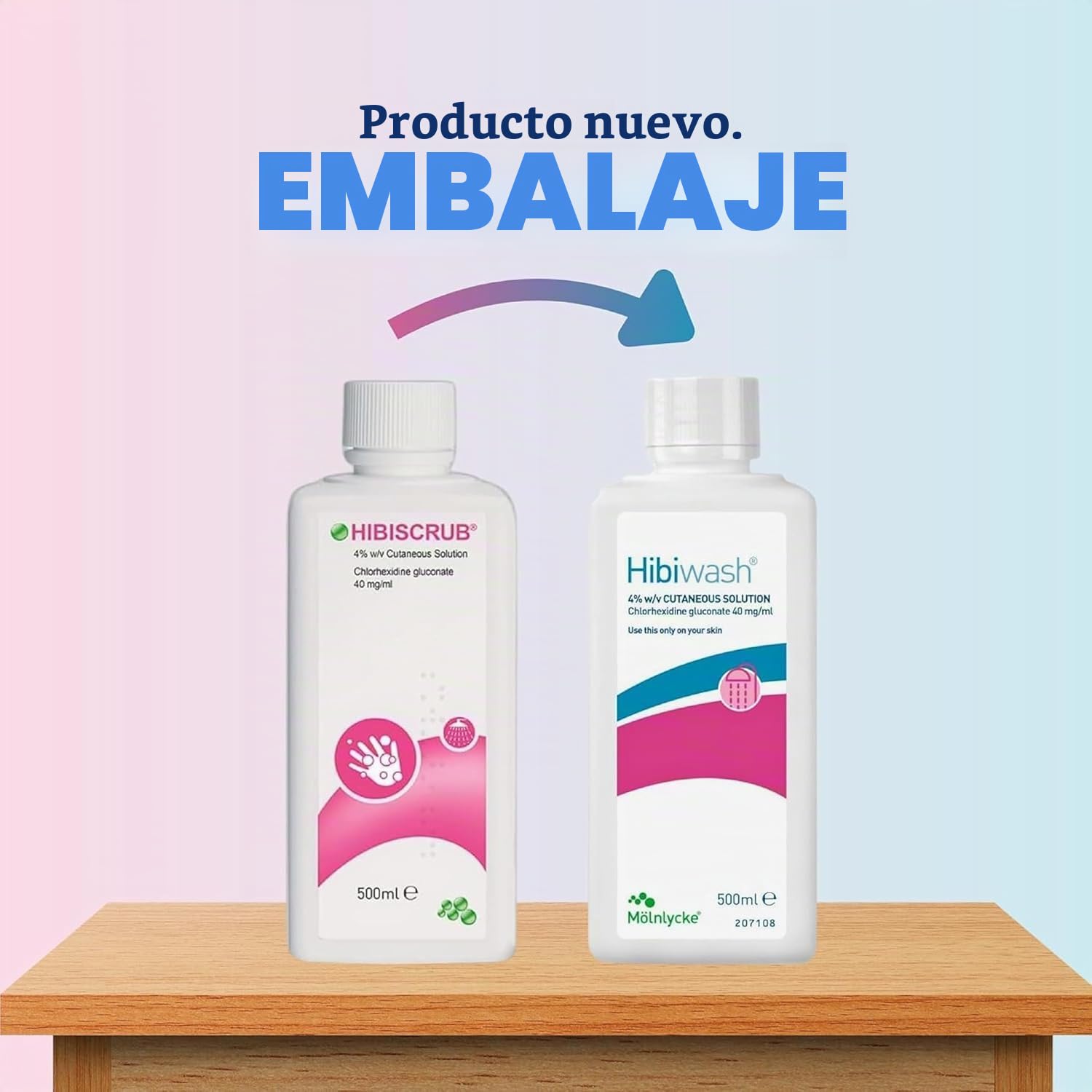 HibiScrub antimicrobal Piel Limpiador 500ml x Paquete de 3