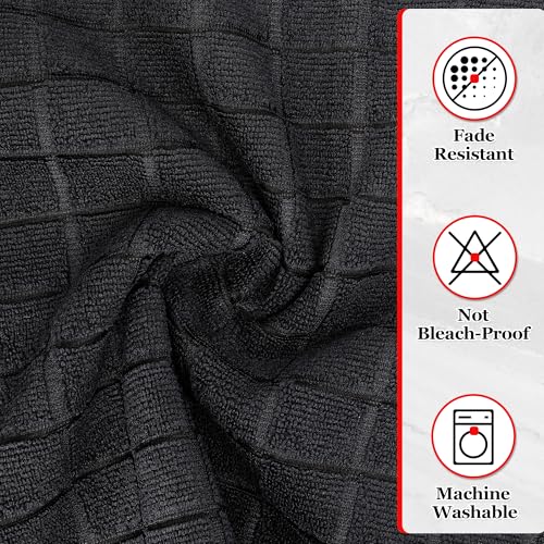 HOMERHYME Toalha de salão de beleza, pacote com 12 toalhas de mão pretas, toalha de barbeiro de micr