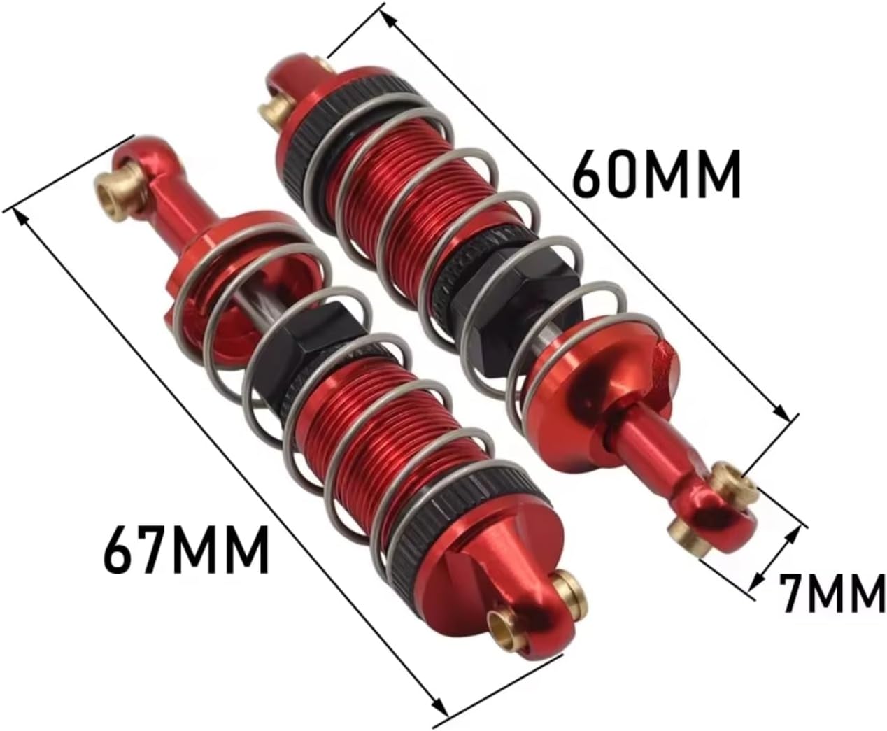 Compatible With MJX 14301 14302 14303 1/14 RCカーパーツ メタルアップグレード 衝突防止 MJX RCショックアブソーバーパーツ For MJX For Hyper Go 14301 14302 1/14 60MM穴 メタルフロン