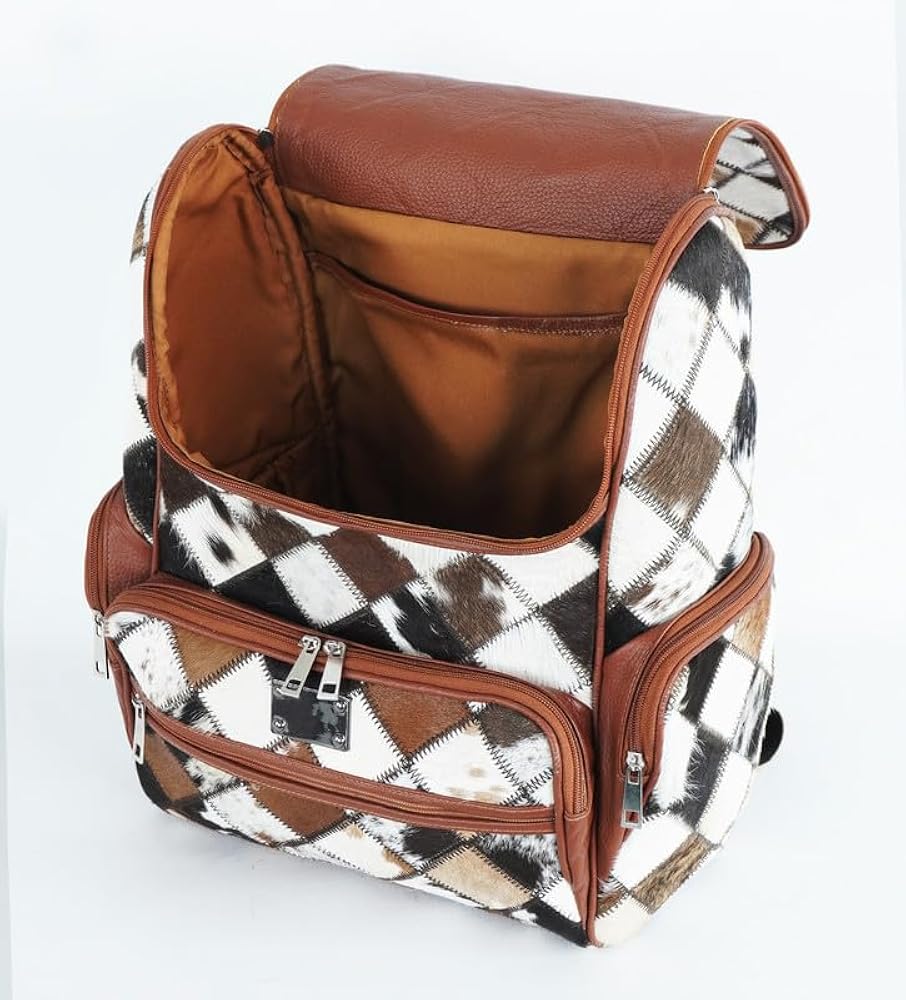 Amazon.com: Leather Jacketz Cowhide Backpack - cow print
