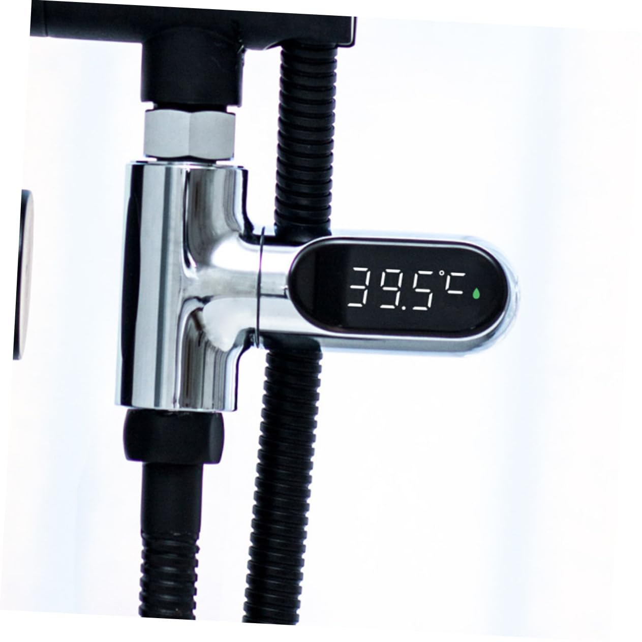 Didiseaon Medidor de Temperatura del Agua Pantalla Led para Niño Rotación 360° Medición 5-85°C y Carcasa ABS y PC Instalación Fácil Color Plata