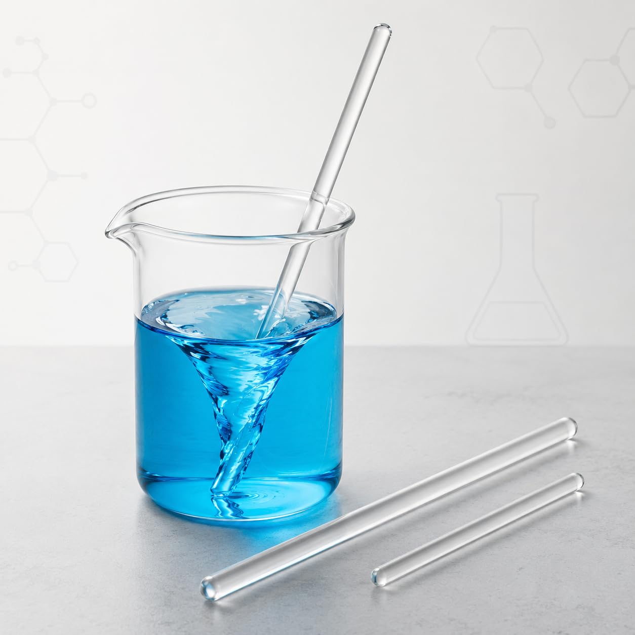 Bacchette Agitazione Vetro Trasparente 5mm Esperimenti Scienza-50Pcs 25cm | Bacchetta in Vetro Multiuso per Trasferimento Liquidi e Guida Filtrazione