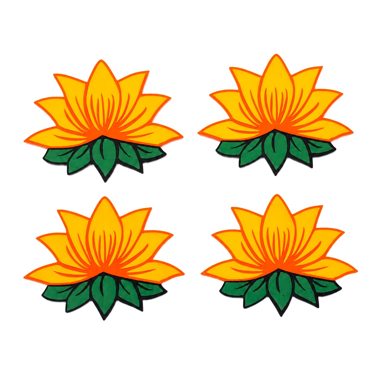 Ready Rangoli Set of 4 Lotus Flower Design | Washable & Reusable Rangoli for Floor Decoration | Plastic Floral Rangoli Mat for Diwali, Navratri, Lakshmi Pooja, Wedding & Festive Home Decor | Washable & Reusable, Diwali & Festive Decor, Floor Decoration-image-45