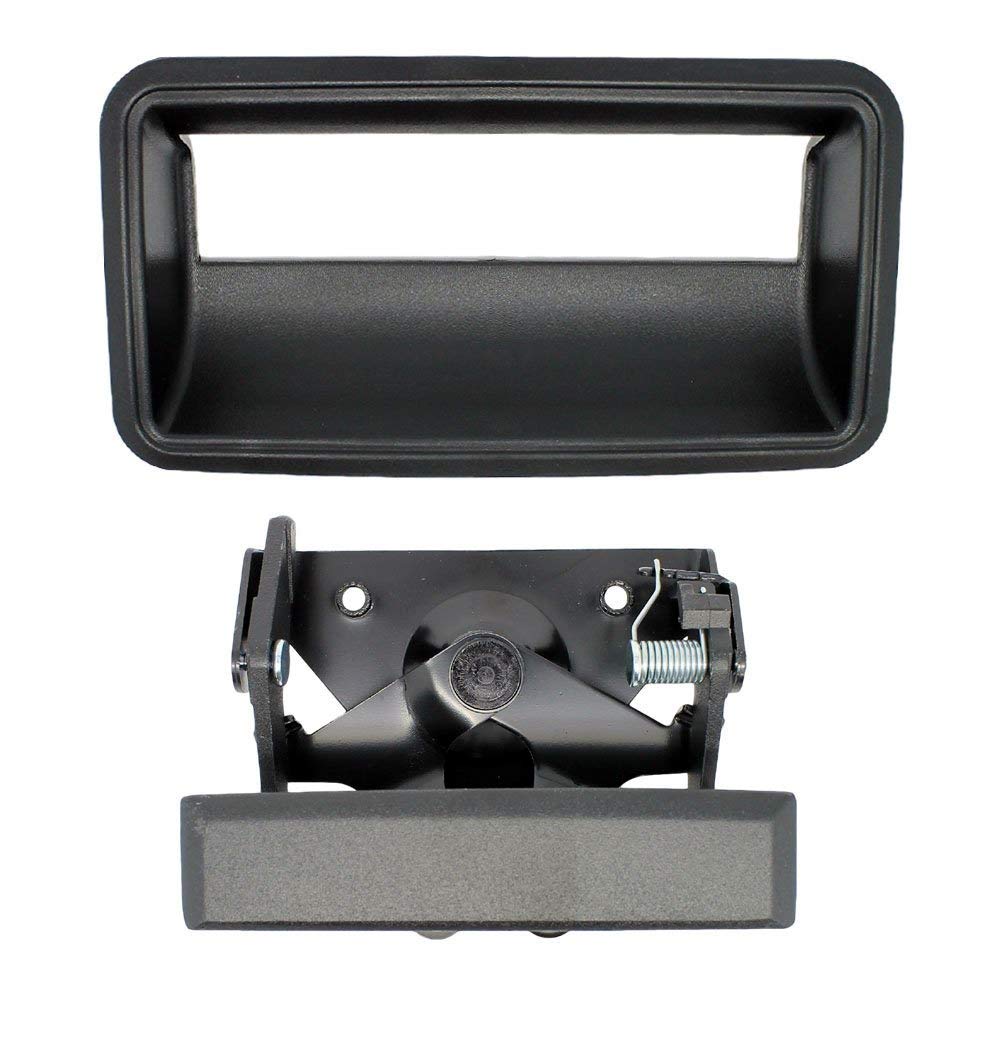 Rear Tailgate Handle and Bezel Set Compatible with 1988-2000 Chevrolet GMC Pickup Truck Replaces # 15991785, 15991786