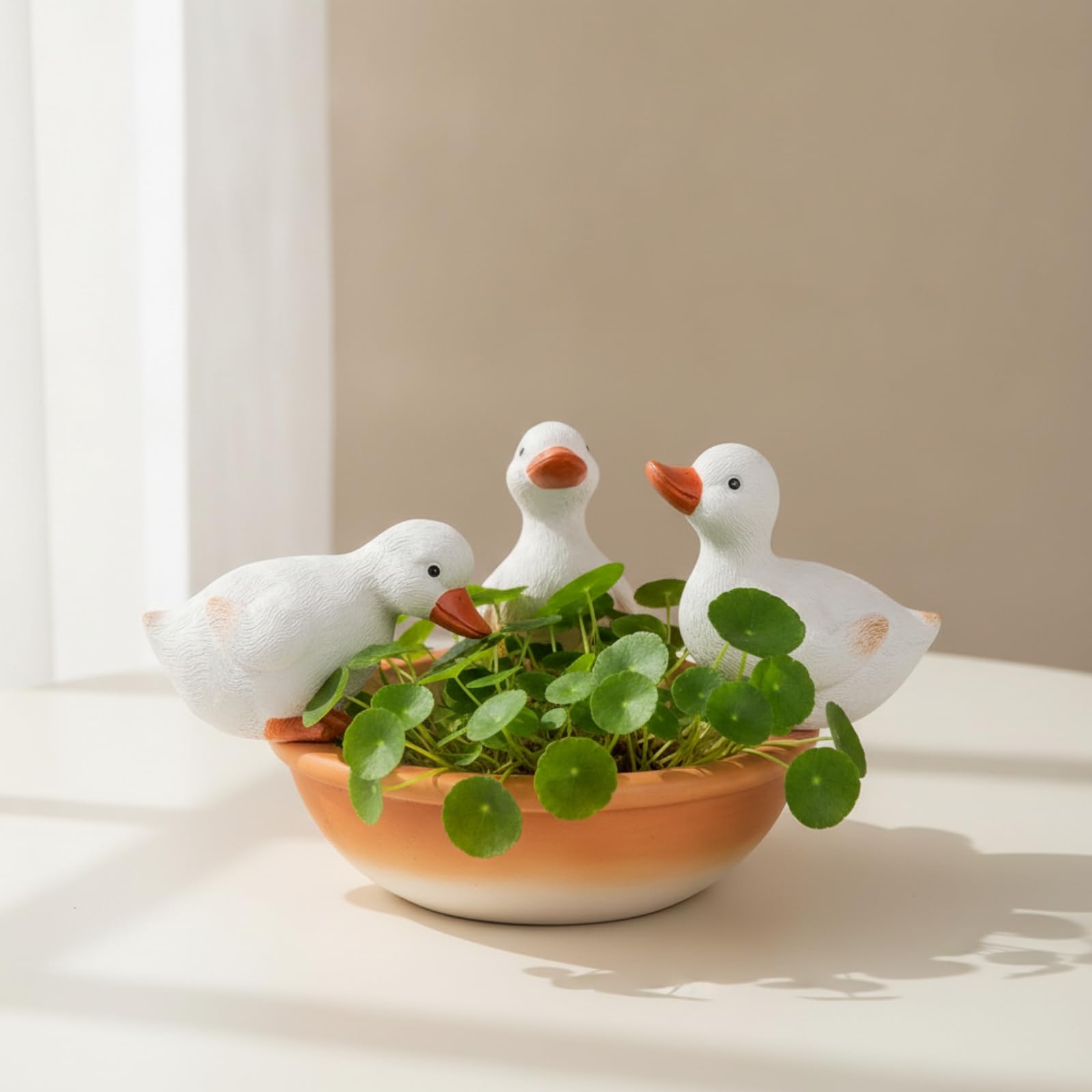 MagiDeal Fioriera Vaso Ciotola Portavaso Centrotavola in Resina Liscia con Figure di Anatroccoli per Piante Acquatiche E Composizioni Verdi Adatta per Soggiorno Balcone Cortile Giardino