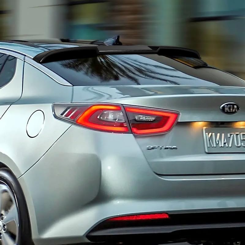 Stay-Tuned W-Power ABS Material Rear Roof Window Visor Spoiler Wing Compatible with 2011-2015 Kia Optima, Auto Body Kit Replacement Parts (Carbon Fiber Painted)