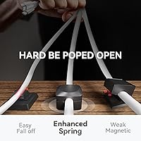 Vista 5 de Rotatable Cord Organizer, Enhanced Spring Cable Clips, Strong Adhesive Cable Management, Desk Cord Holder for Nightstand, Office Accessories and Car