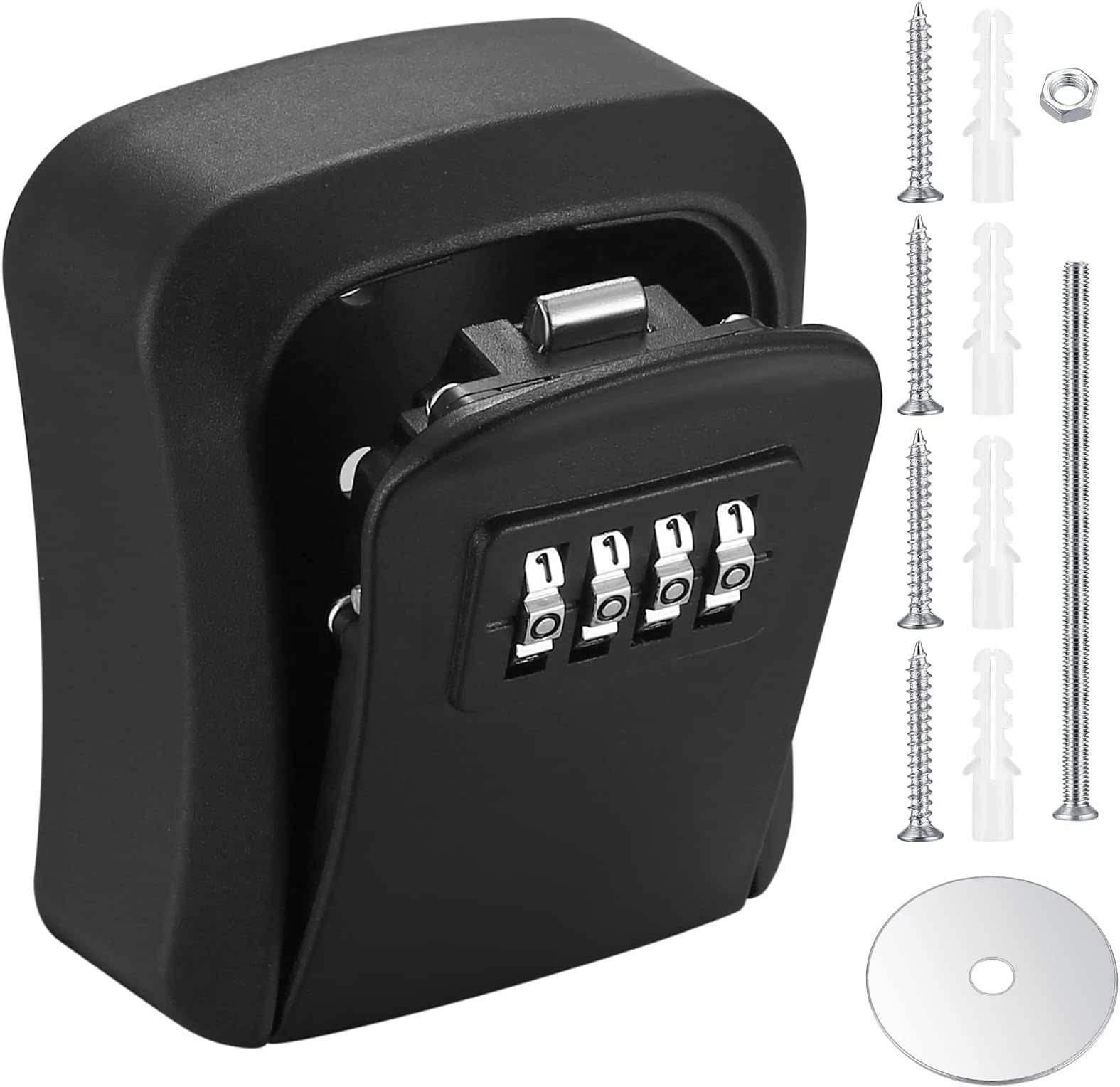ZITUZY Schlüsseltresor Außen - 4-Stellig Zahlenschloss Wandmontage Zinklegierung