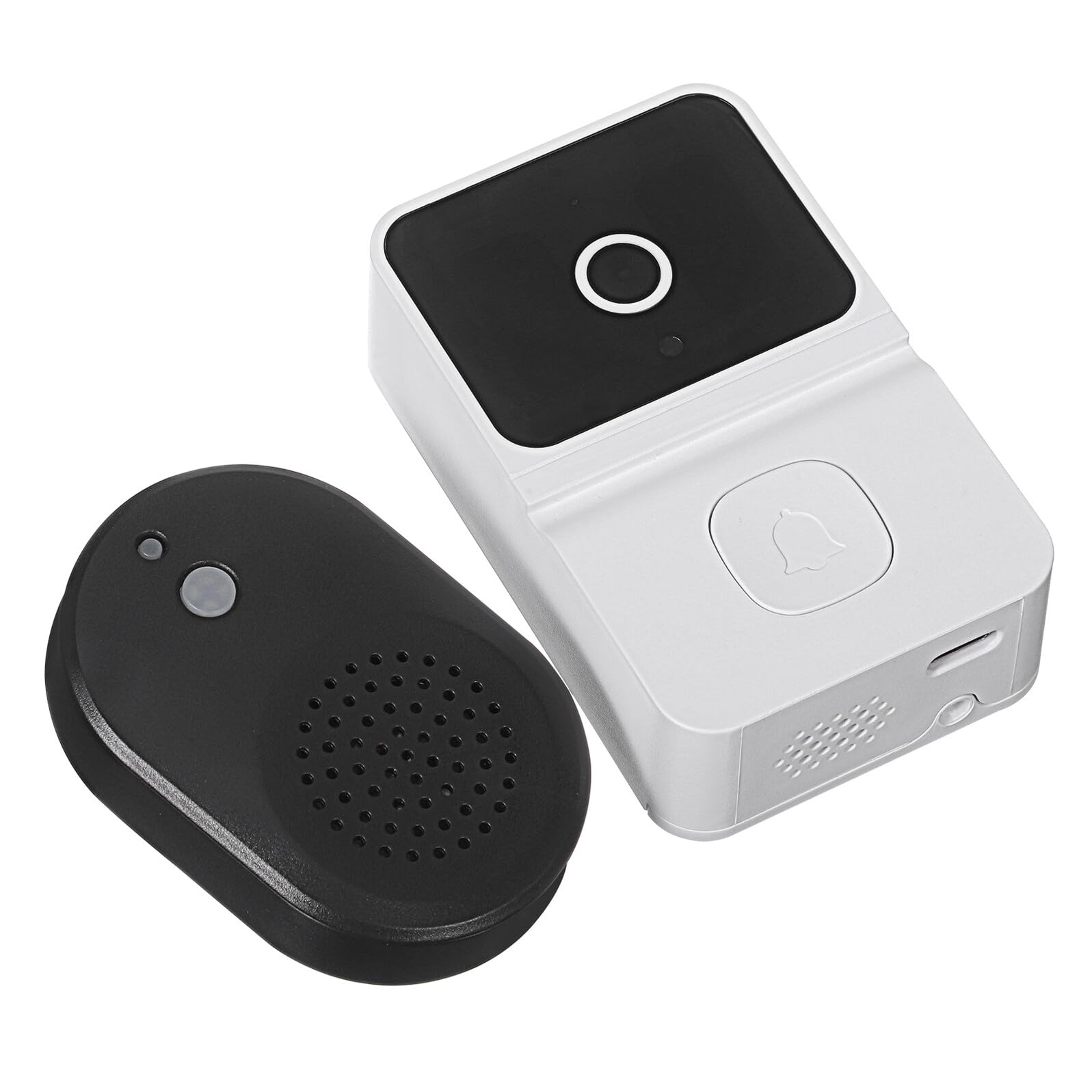 Sonnette sans fil rechargeable modèle Z au design épuré blanc et noir pour bureau