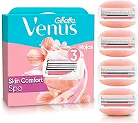 Gillette Venus Skin Comfort Spa Carga para Aparelho de Depilação com Barras Umectantes e Óleos Botânicos, 4 Uds