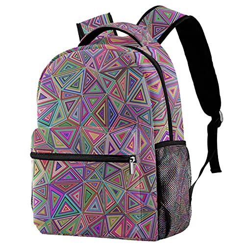 Sac motif mosaïque colorée polygonale moderne et ergonomique pour ados et enfants