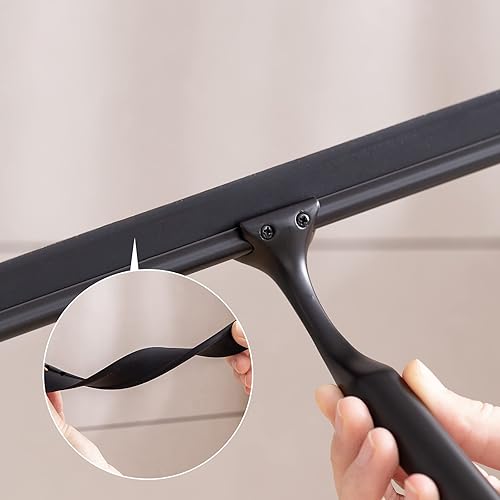 Miniatura 5 de Ettori Escobilla de ducha para puertas de vidrio, escobilla de goma para puerta de cristal de ducha, ventana y vidrio de automóvil, espejos,