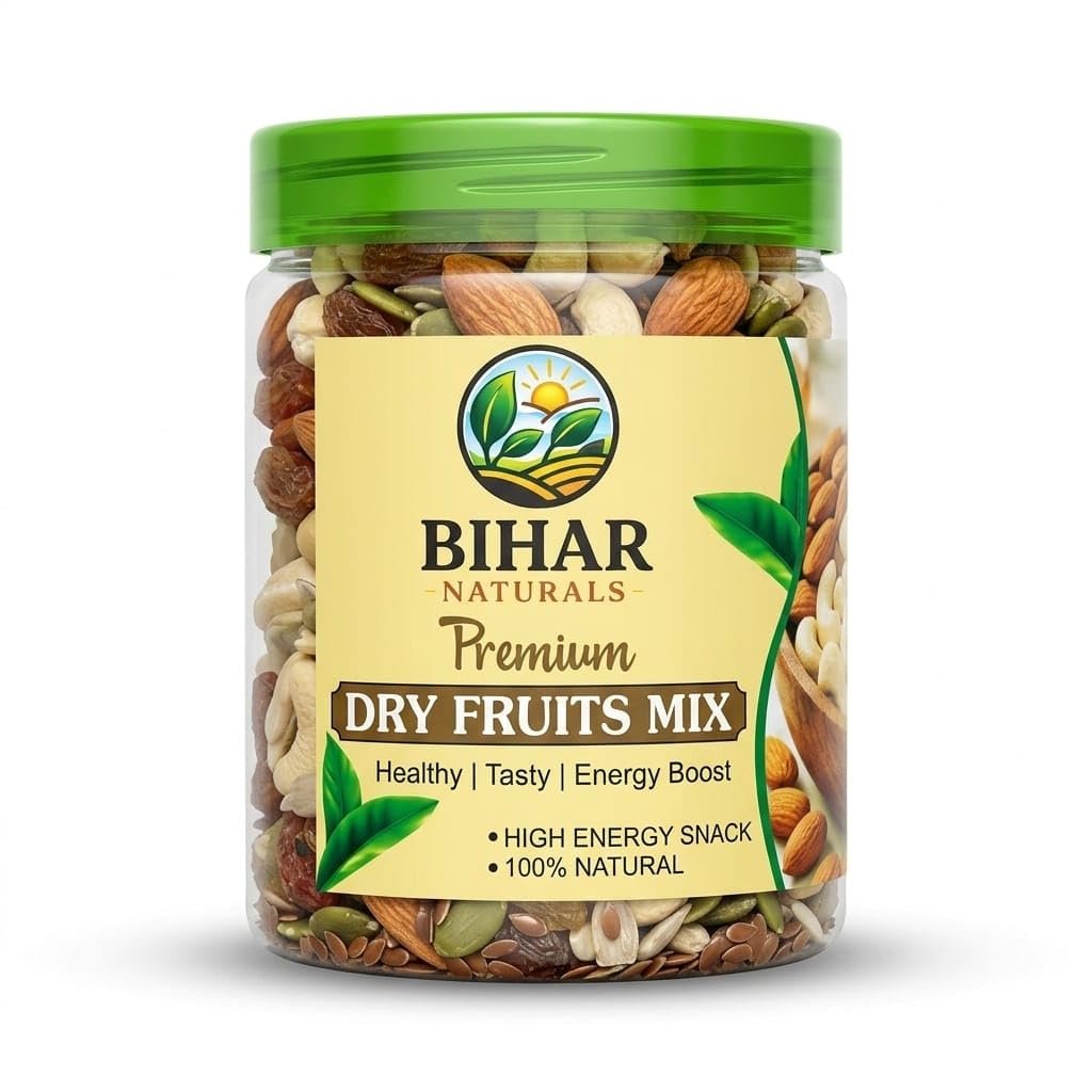 Bihar Naturals Premium Trail Mix 250g | Nuts, Seeds, Amla & Cherry | High Fiber Healthy Snack | Energy Boosting Dry Fruit Mix | No Added Preservatives-image-8