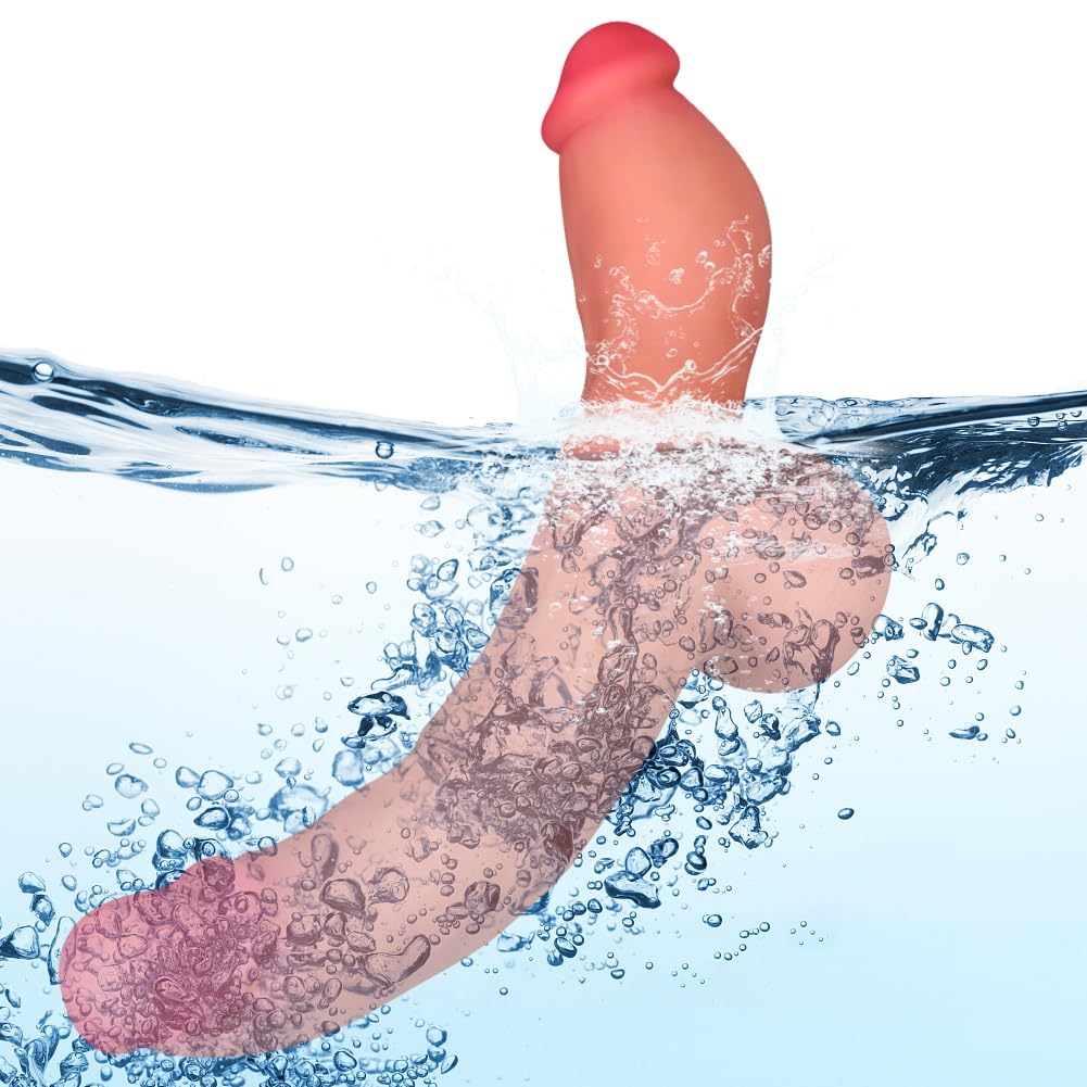 SXOVO Dildo realistico con testicoli turgidi Dildo gigante a doppia estremità in silicone liquido Penetrazione lesbica giocattolo sessuale estremo Dildo doppio lungo e grande per donne e coppie (S)