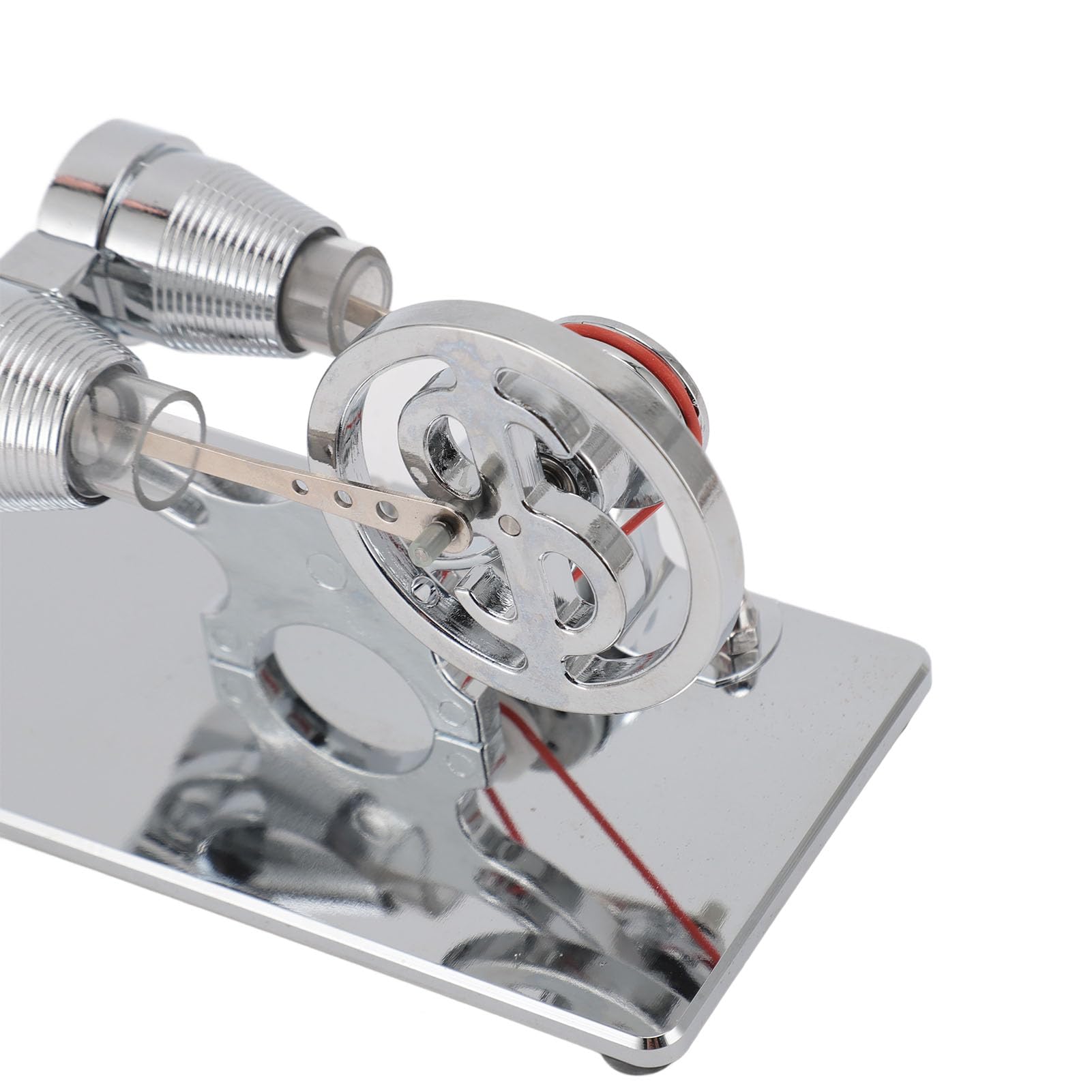 Generic Modello di Motore Sterling con Lampadina a LED, Materiale Durevole per Scopi Educativi, Ideale per Progetti Scientifici per Bambini, Dimensioni 6,9x3,7x4,5 Pollici (SILVER)