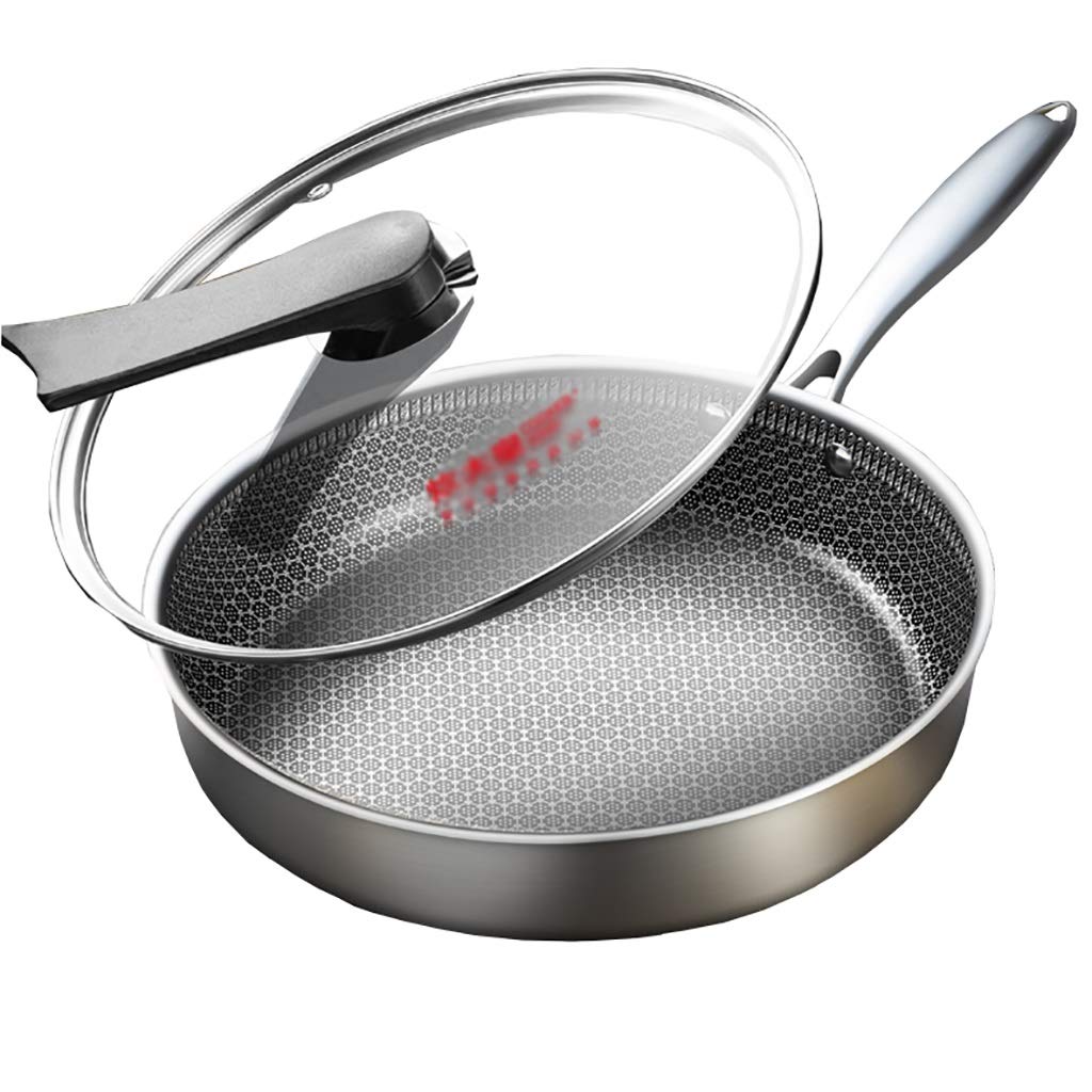 SH-chaoguo Fry Wok/Frying Pans/304 Stainless Steel Non-Stick Pan?Cooking Pans ?Less Oil Fumes No Coating ?(24/26cm),for Induction Cooker Gas Stove (Size : 26cm)