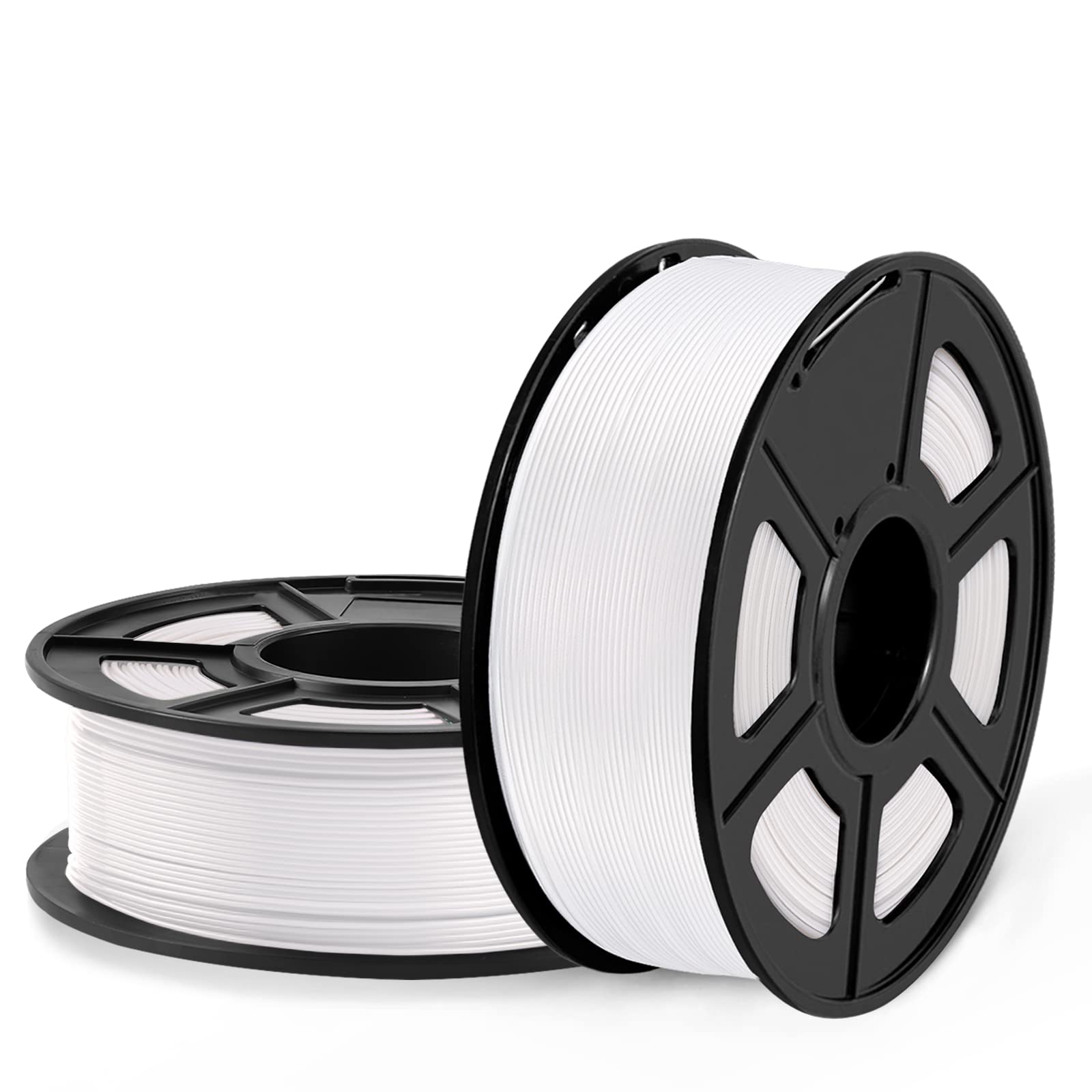 3D Printer Filament Bundle PLA Meta 1.75mm, SUNLU Neatly Wound Filament for 3D Printer, No Clogging, High-Speed Printing, Dimensional Accuracy +/- 0.02 mm, 1 kg Spool, 2 Packs, White+White