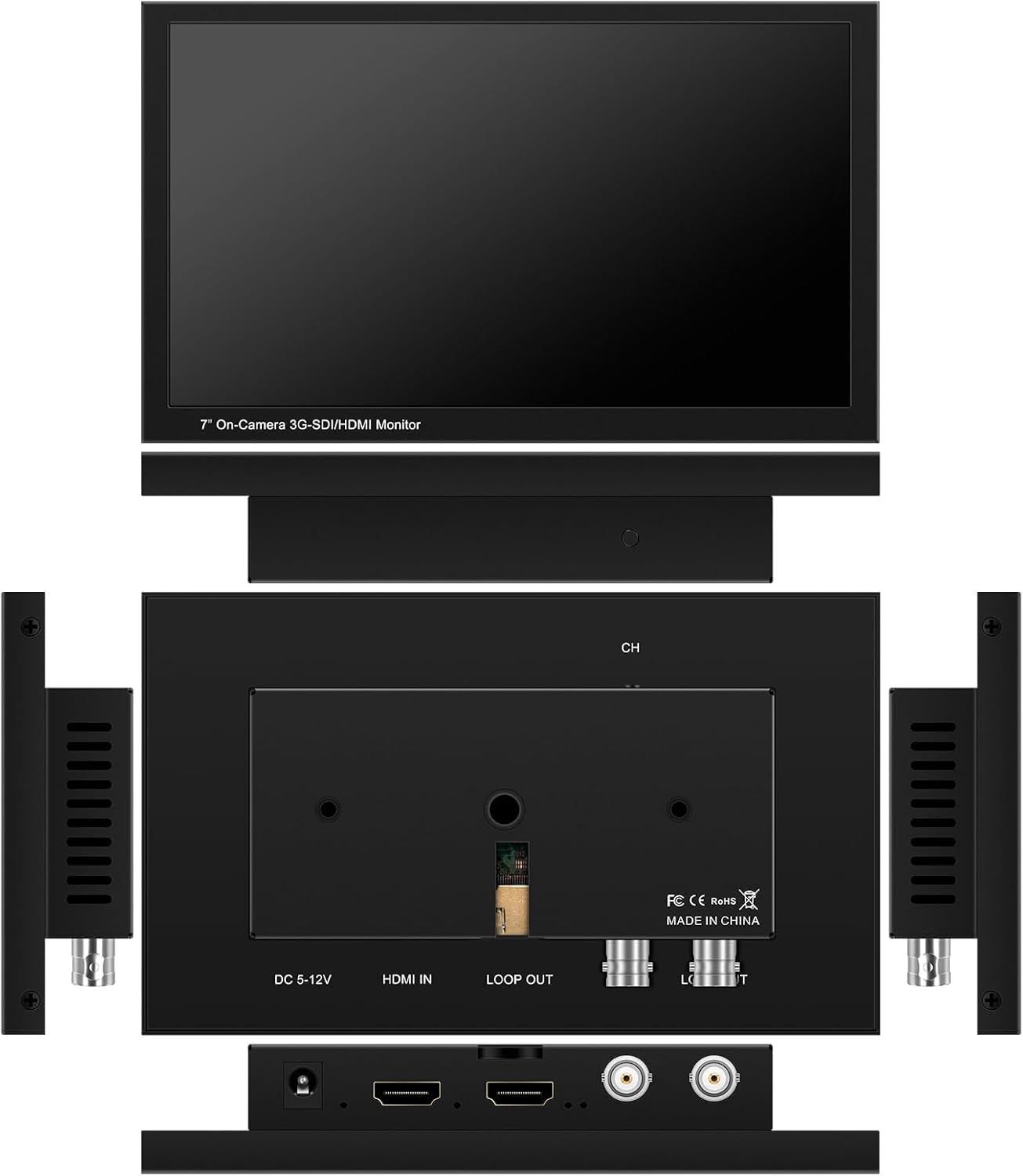 7 inch 1080P HD Camera Video Monitor Display Field SDI HDMI Input Output TFT Monitor