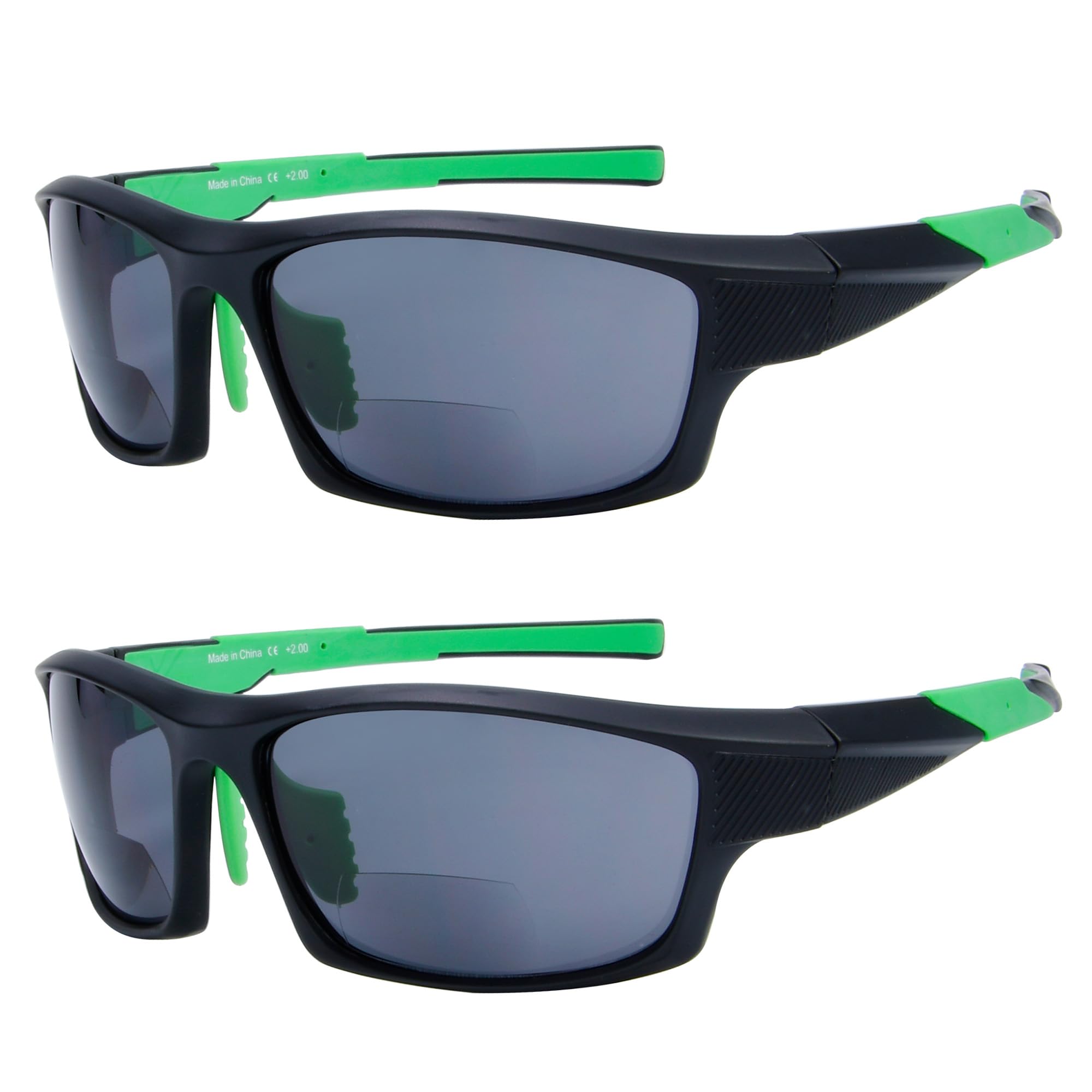 Eyekepper Bifocal Sunglasses for Women Men 1.25, Green Rectangular