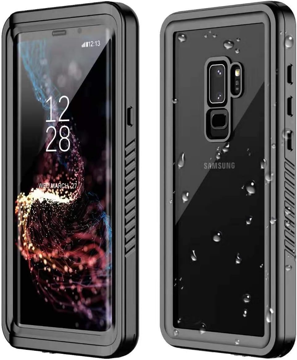 ANTSHARE Samsung Galaxy S9 Plus Waterproof Case,S9 Plus Case Built in Screen Protector 360° Full Body Protective Shockproof Dirtproof Sandproof IP68 Underwater Waterproof Case for S9 Plus(6.1')(Black)