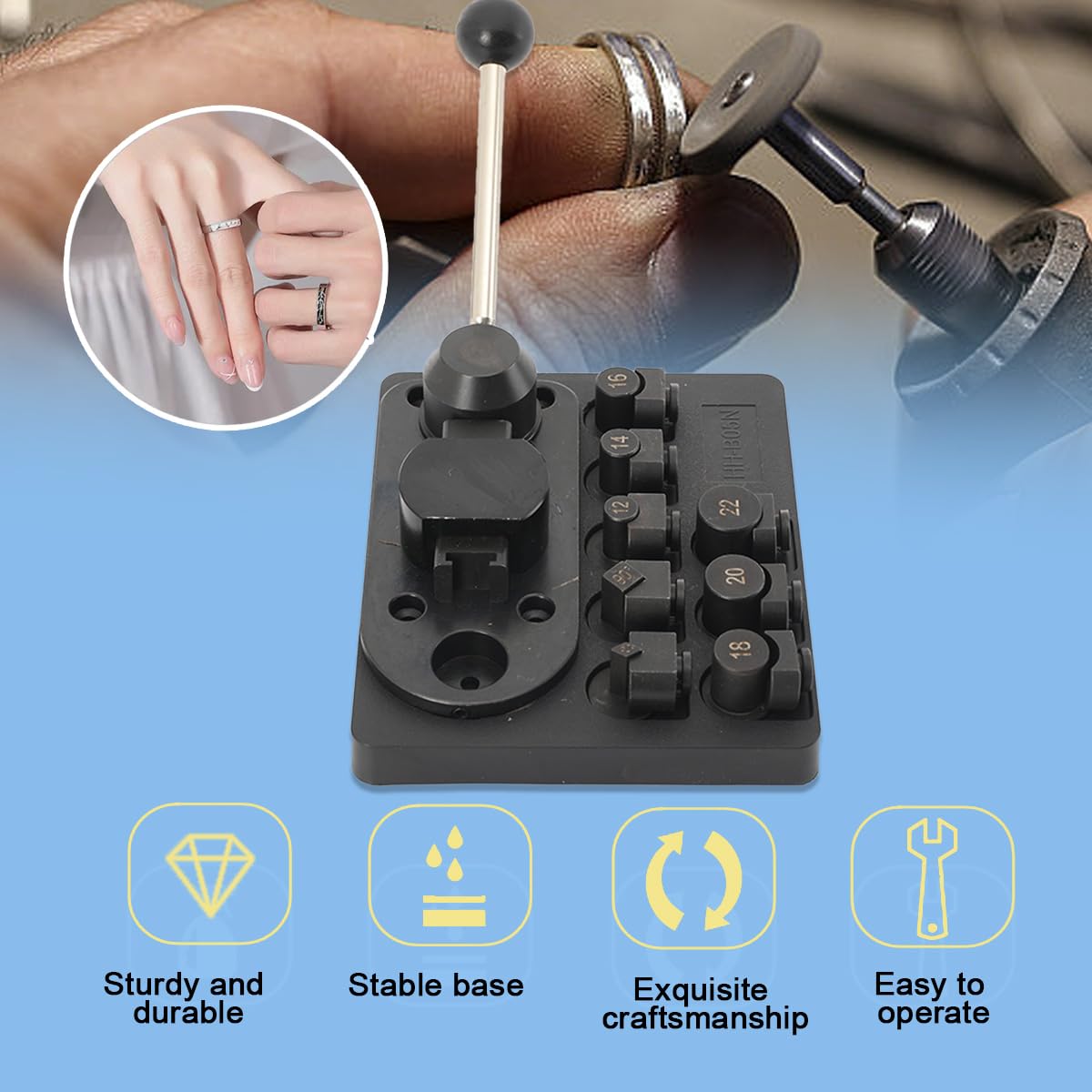 Lfhelper Ringbiegewerkzeug, Manuell Ringbieger für 12/14/16/18/20/22mm | Multifunktionales Schmuck Ring Ohrring Biegemaschine, für DIY Schmuckherstellung Jewelry Reparatur
