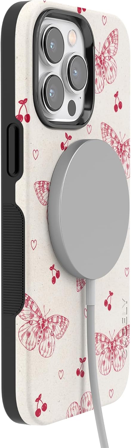 Casely iPhone 14 Pro Case | Heart Flutters | Butterfly | Bold Protective Design | Compatible with MagSafe