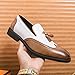 Naigesto Men's Tassel Two Tone Colors Loafers Slip-On Casual Wingtip Brogue Dress Shoes and Brown Weeding Shoes