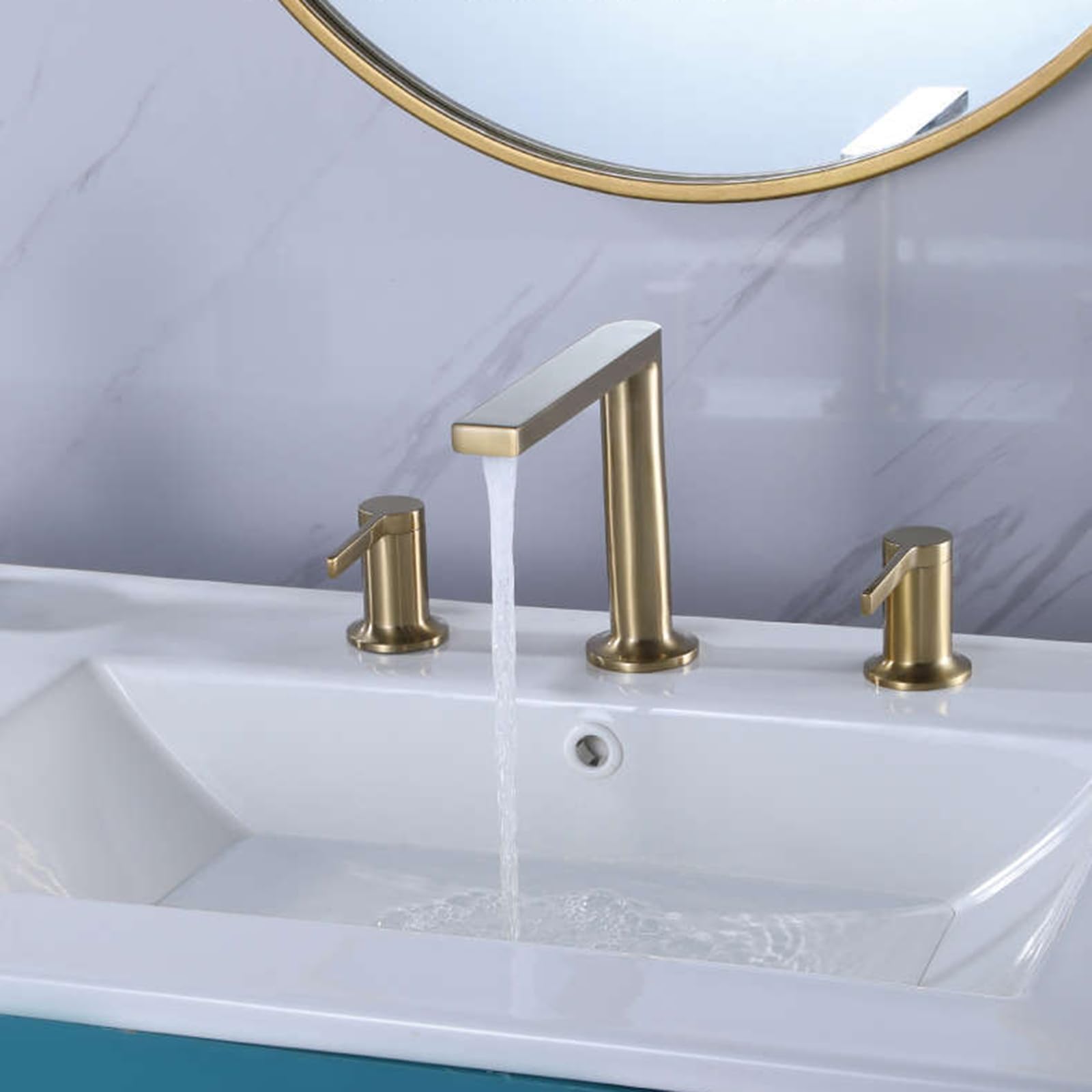 Robinet de salle de bains mitigeur lavabo anti calcaire double commande