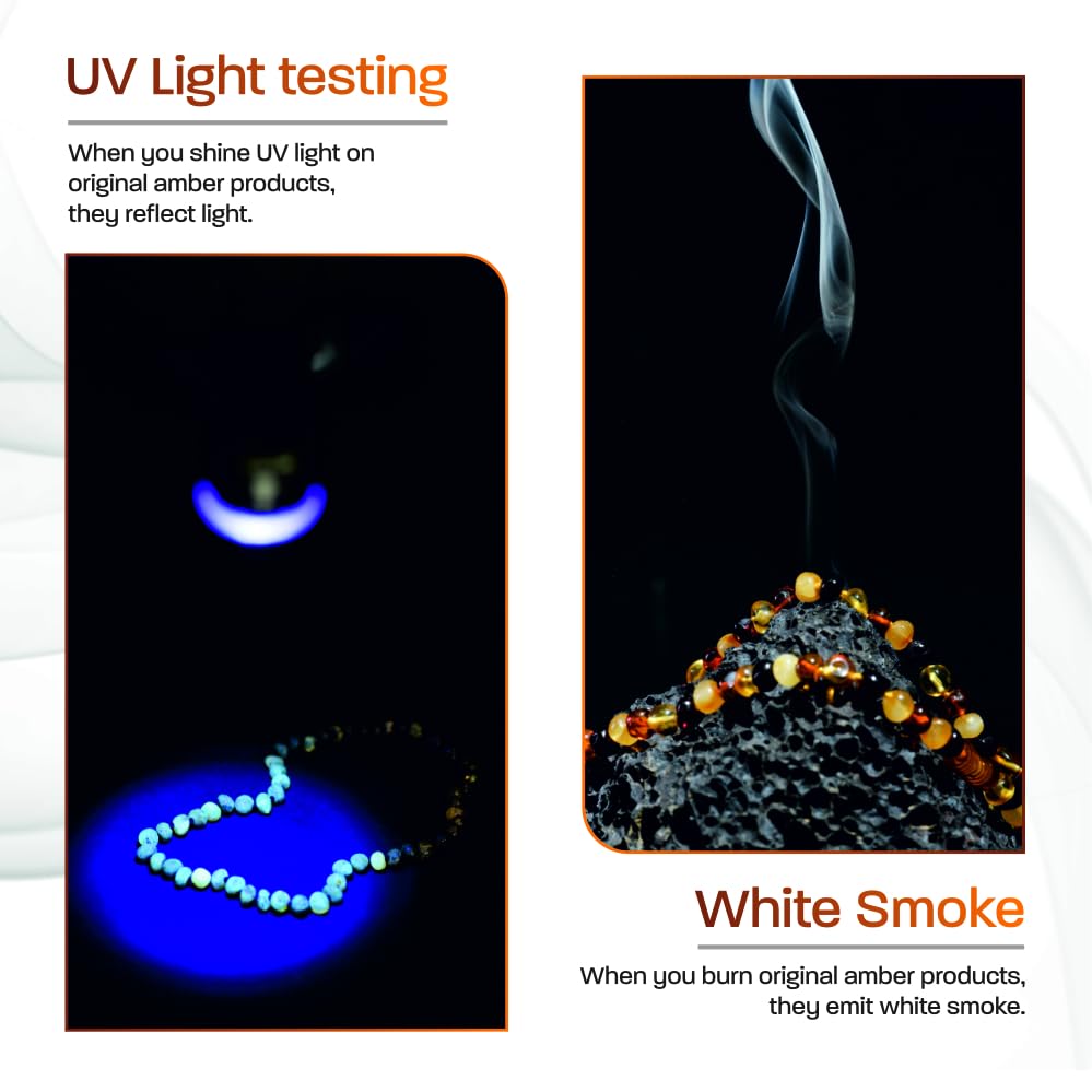 AmberByHarmony Amber Necklace Set,12.5 inches Baltic Amber Necklace (Authentic, Certified) - Handmade Amber Necklace from Lithuania (Polished, Honey)4