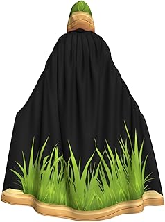 HYTTER Grass on the wood board Prints Halloween Hooded Poncho Adults Cloak Party Decoration Parties Mardi Gras Costume Easy Care Durable