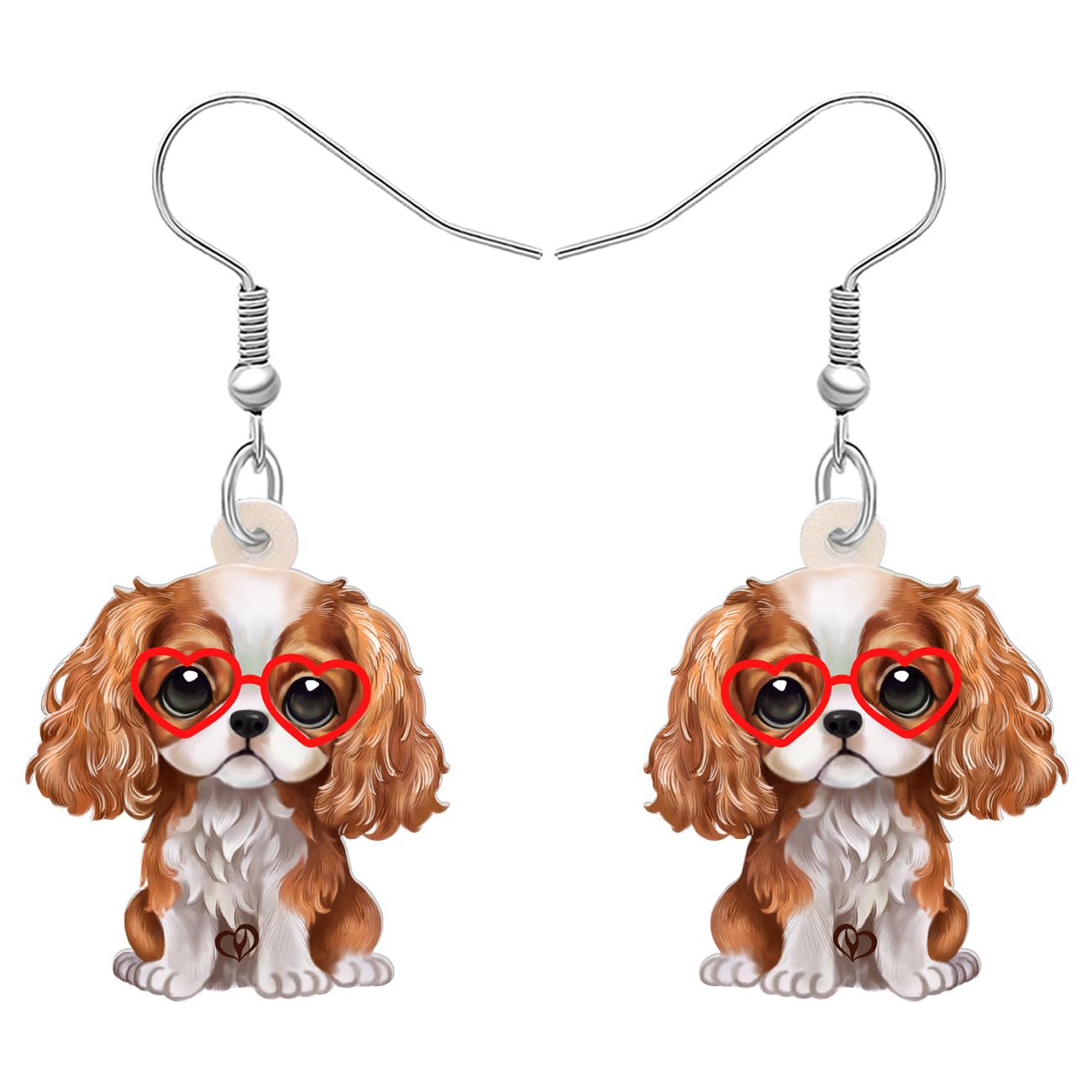 Boucles D'Oreilles Pendantes En Acrylique Chien De Noël Pour