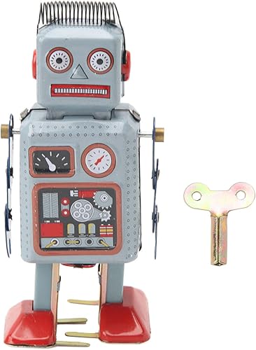 LIZEALUCKY Juguetes de robot vintage, nostálgico de estaño mecánico, robot para caminar, robot antiguo de moda, decoración de escritorio para