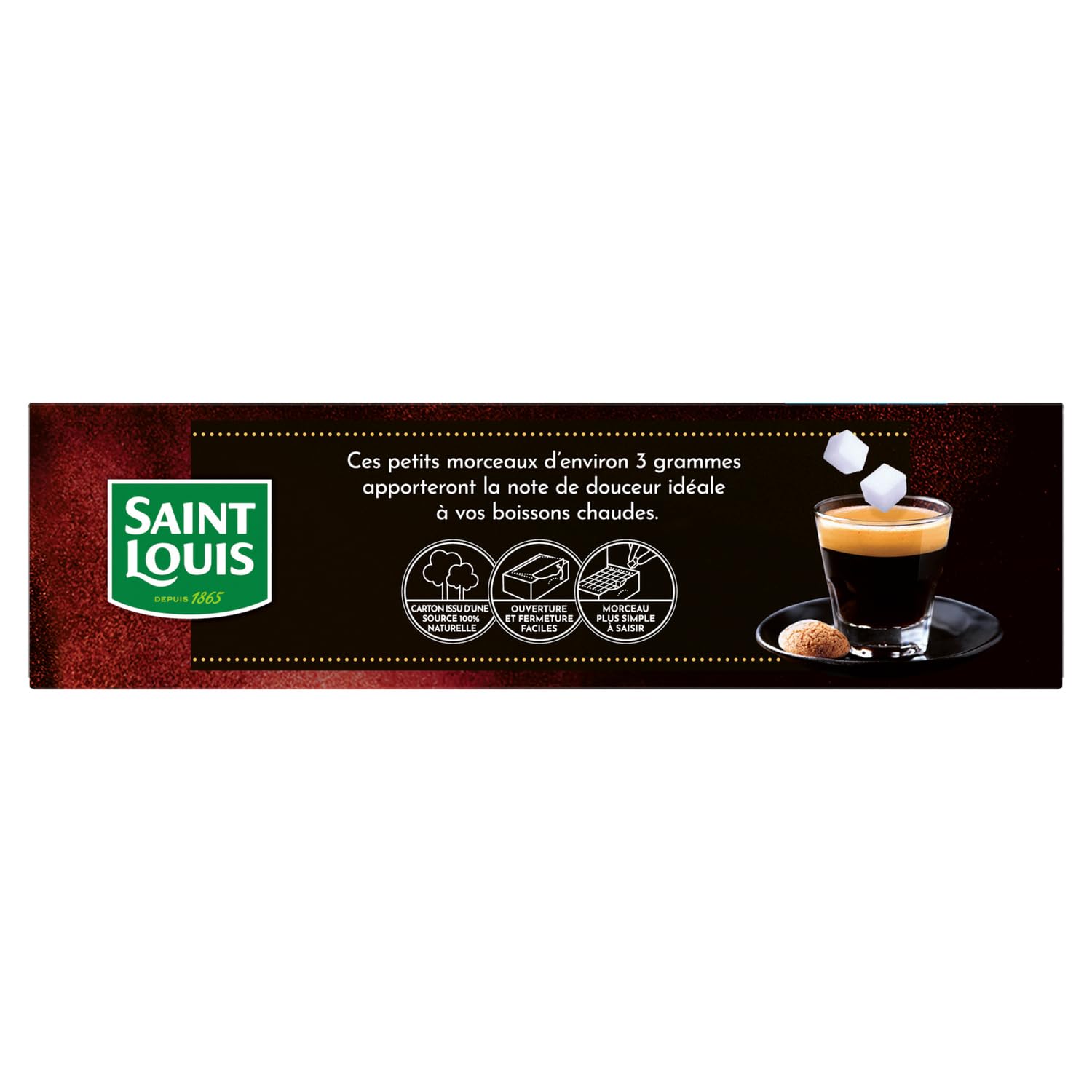 SAINT LOUIS Sucre en Morceaux Spécial Espresso - 336 petits morceaux - Boîte 1 kg - Sucre blanc de betterave - Format pratique pour café et boissons chaudes - Lot de 4