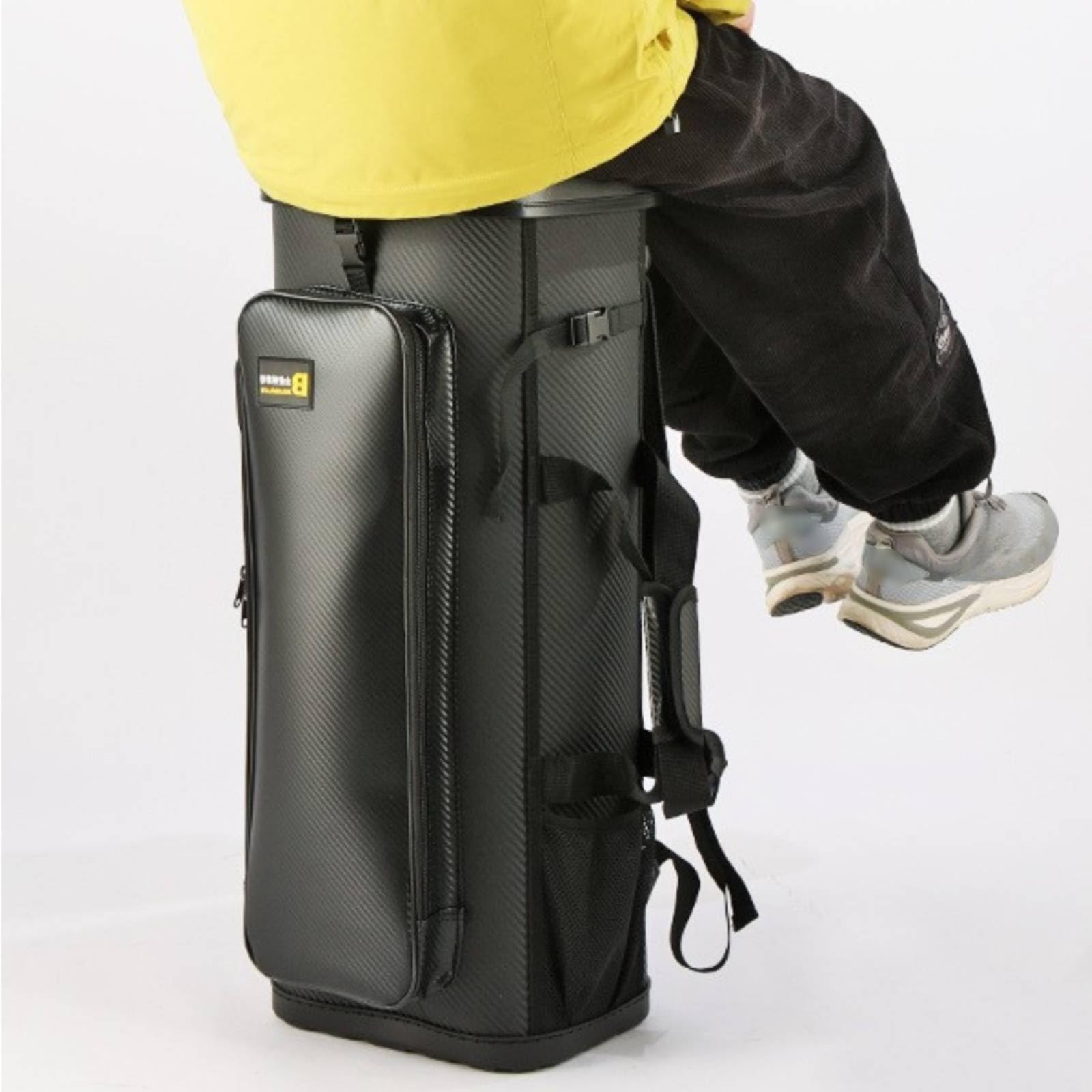Cubo Pesca con Asiento Incorporado Impermeable con Compartimentos Organizadores para Cañas y Cajas Señuelos Acuado para Pesca Agua