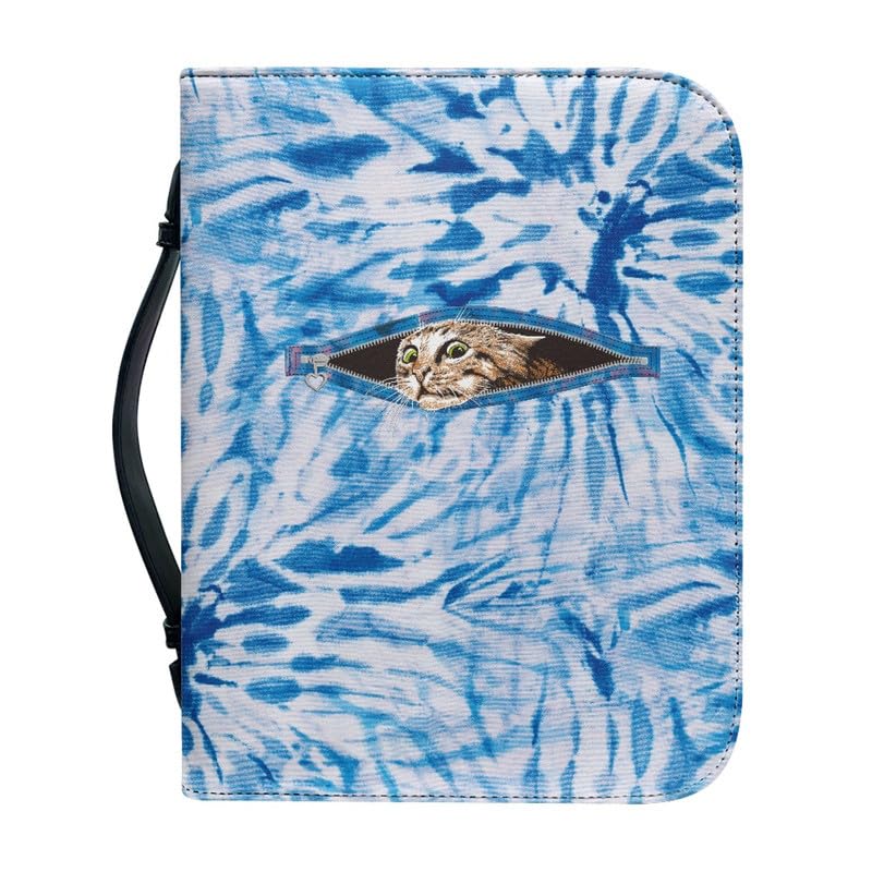 Garronmavis Tie-Die Pocket Cat Painting Bible Cover Case for Men American Short Hair Bible Tote Bag Cute kitten Bible Accessories - 2XL — image 1