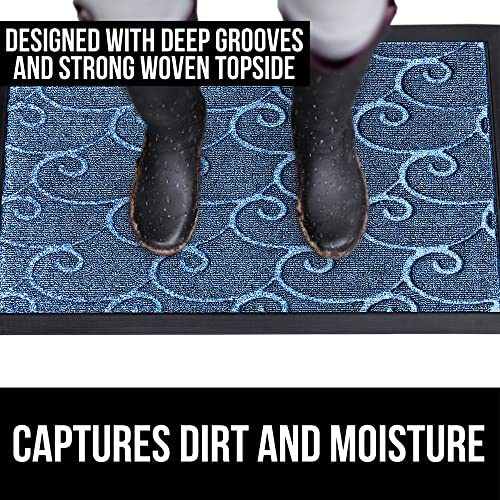 Gorilla Grip 100% Waterproof All-Season WeatherMax Doormat, Durable Natural Rubber, Stain and Fade Resistant, Low Profile, Indoor Outdoor Door Mats, Easy Clean Entrance Mat, 17x29, Ocean Blue Waves - Image 5