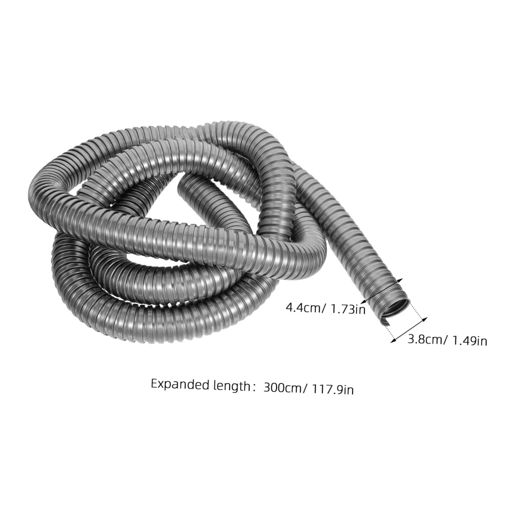 Condotto Elettrico Flessibile Corrugato in Acciaio Inox 304 Argento | Tubo Metallico per Cablaggio, Rapido da Installare, per Garage e Progetti Commerciali
