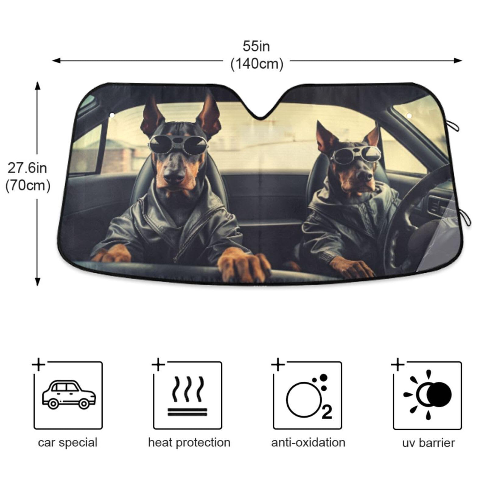 Amazon.com: Oarencol Car Windshield Sun Shade Doberman Driving