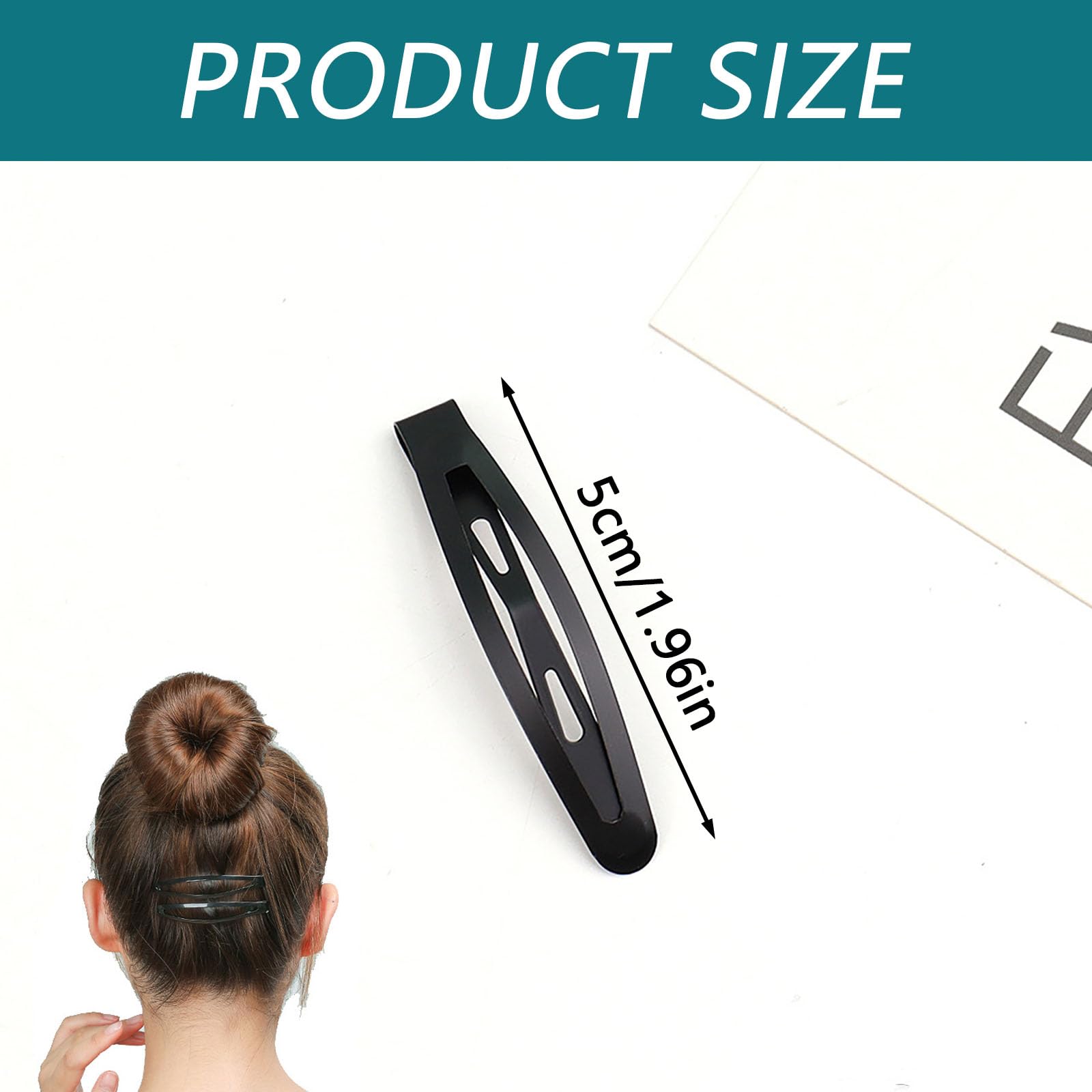 30Pcs Metal Snap Hair Clips Non-slip Snap Hair Slides Hairdressing Black Hair Clips Large Snap Hair Barrettes Bendies Sleepies Hair Clips for Women Girls - Image 2