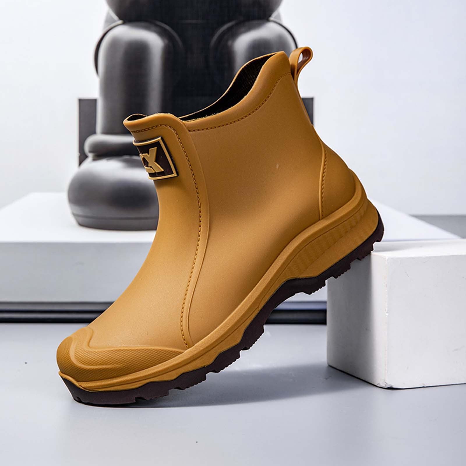 Chaussures de Pluie Tendance pour Hommes, Semelles épaisses, Confortables, pour l'extérieur, Lavage de Voiture, pêche, antidérapantes, Cuisine, Caoutchouc