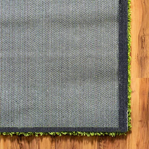 Image of Urban Modern Decor Features 6x9 Feet Modern Soft Shaggy Carpet Thick, Fluffy & 2 inch Pile Shag Rug for Your Kids Room, Bedroom & Livingroom(6x9 feet,Green Plain)