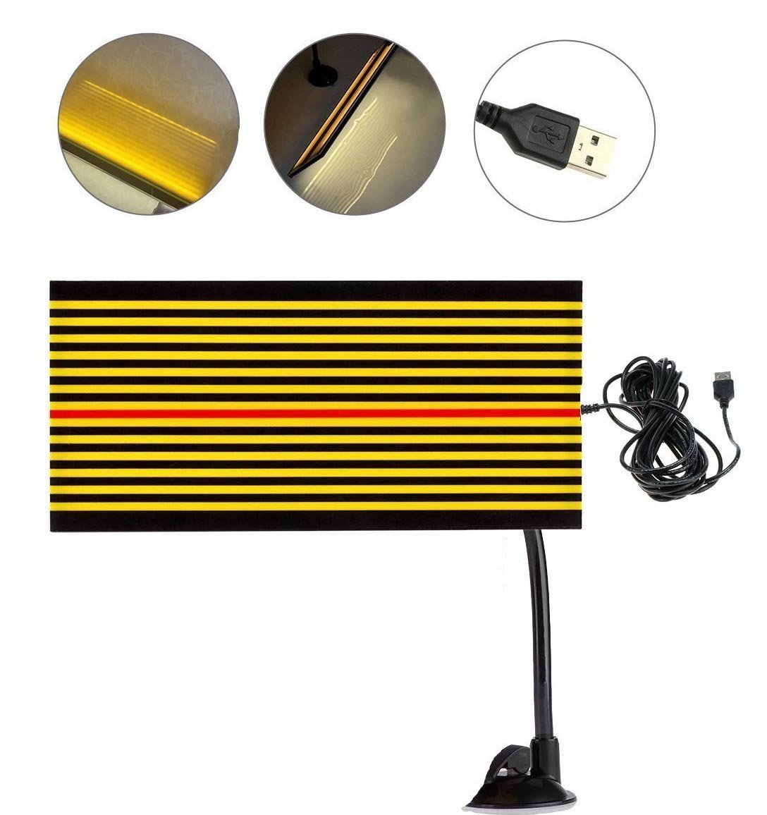 GS PDR Led Reflector Stripe Line Board Paintless Dent Removal Repair Tools with 5m Long USB Cable and Ajustment Holder Yellow light