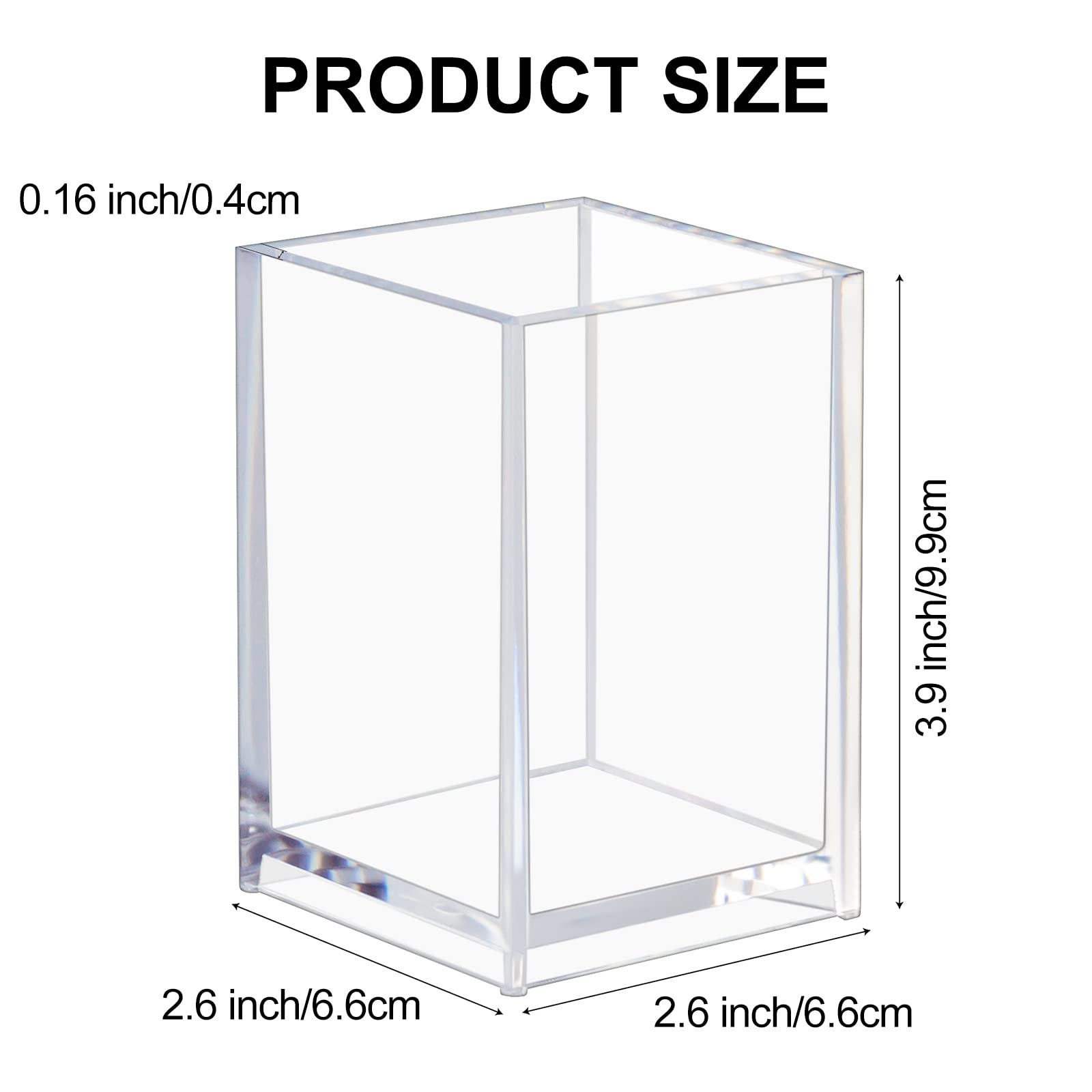 Portapenne In Acrilico Trasparente - 2 Pezzi Per Scrivania, Trucco O Scuola - Design Moderno - Foto 9