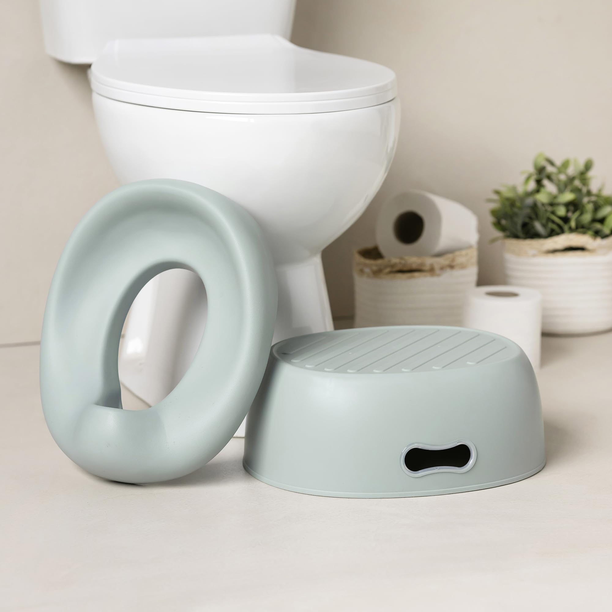 Nattou Pot 3en1 pour bébé, Pot + Tabouret + Siège de toilette pour enfants, Apprentissage facile de la propreté, Env. 34 cm, De 18 mois à 4 ans env., Care, ABS/EVA, Bleu