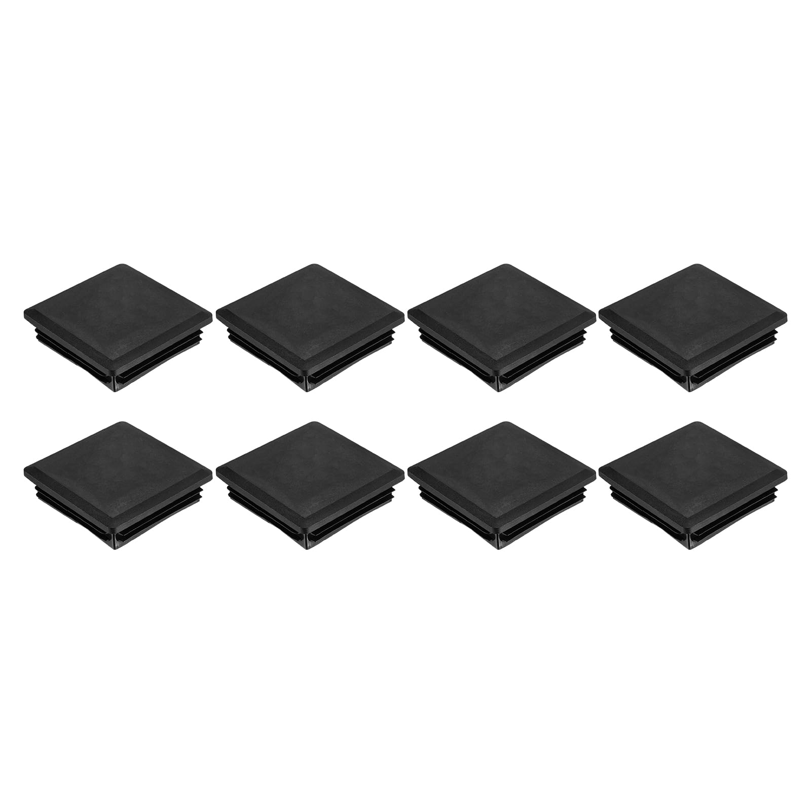 uxcell 8Pcs Square Plastic Plugs, 80 x 80mm/3.15 x 3.15inch PE Pipe Tubing End Caps for 72-78mm/2.83-3.07inch Square Tube Furniture Chair Leg, Black