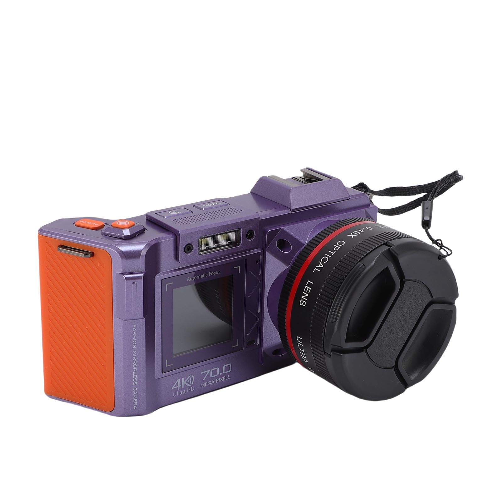 Jectse Fotocamera Digitale 4K Fotocamera DSLR da 70 MP con Zoom 50X Messa a Fuoco Automatica Apertura F1.8 WiFi Doppio Schermo per Fotografia Video Vlogging Viaggi (Viola)