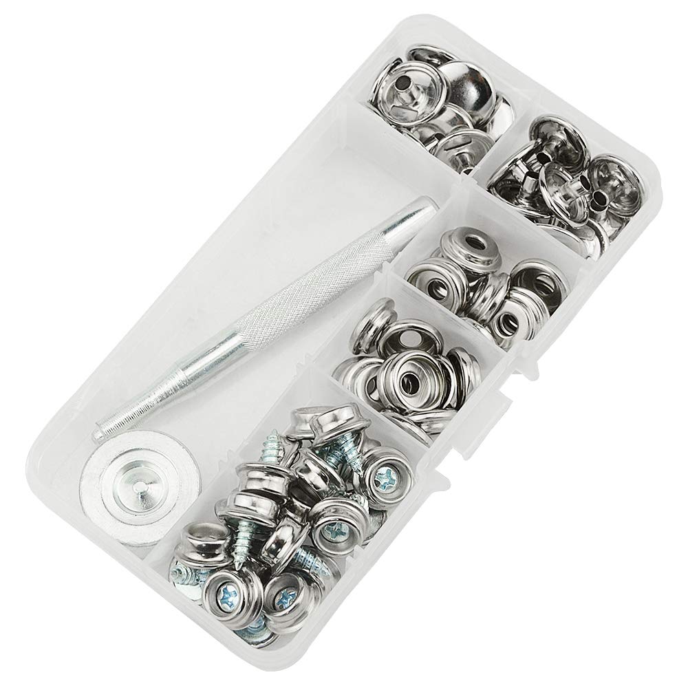 TOVOT 60PCS Canvas Snap Kit Upholstery Boat Cover Snap Buttons Fastener