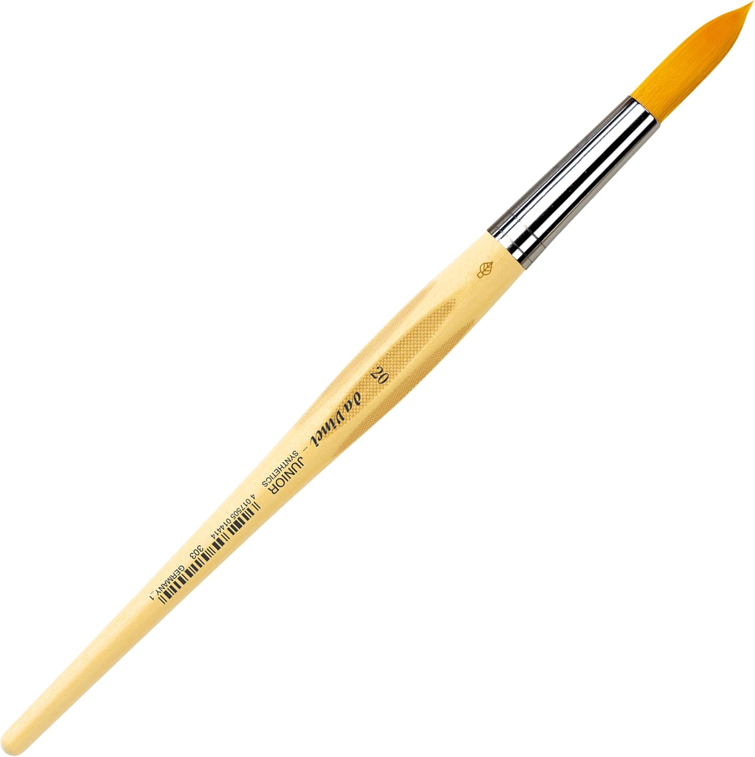da Vinci Student Series 303 Junior Paint Brush, Round Elastic Synthetic with Lacquered Non-Roll Handle, Size 20 (303-20)